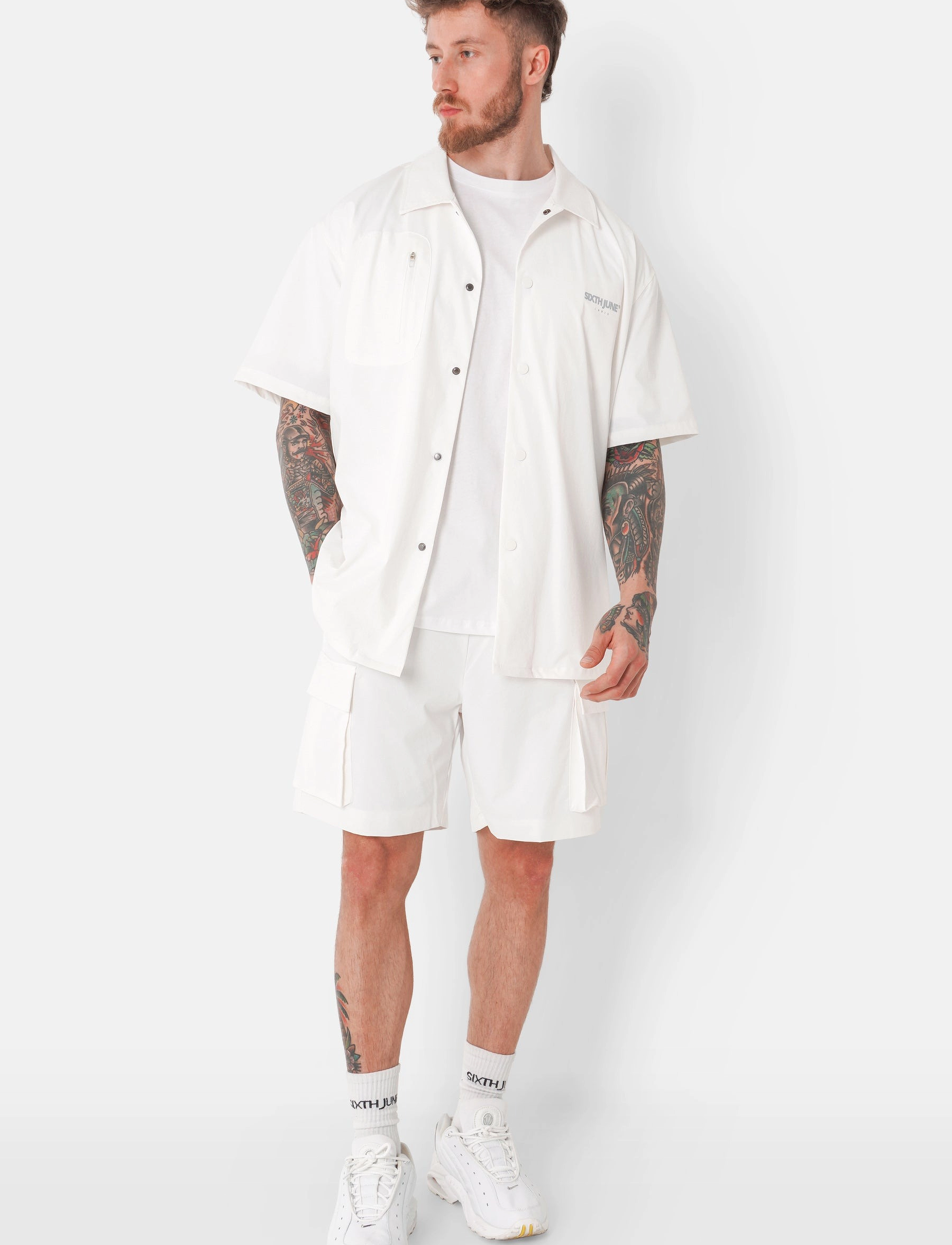 SIXTH JUNE Nylon Tech Utility Shorts, M 48 cm, White, Shorts > Cargo Shorts, Herre