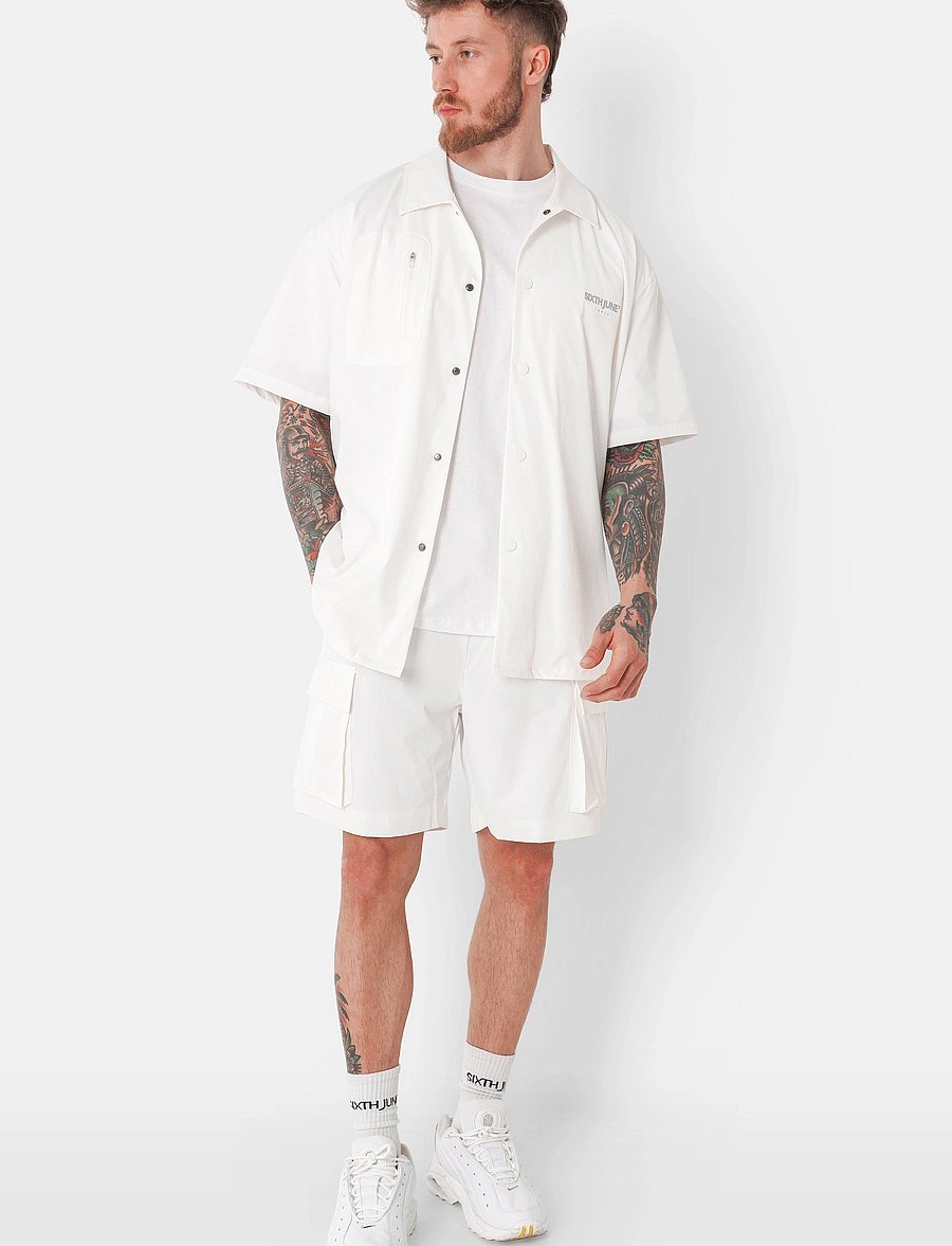SIXTH JUNE - NYLON TECH UTILITY SHORTS - cargoshorts - white - 0