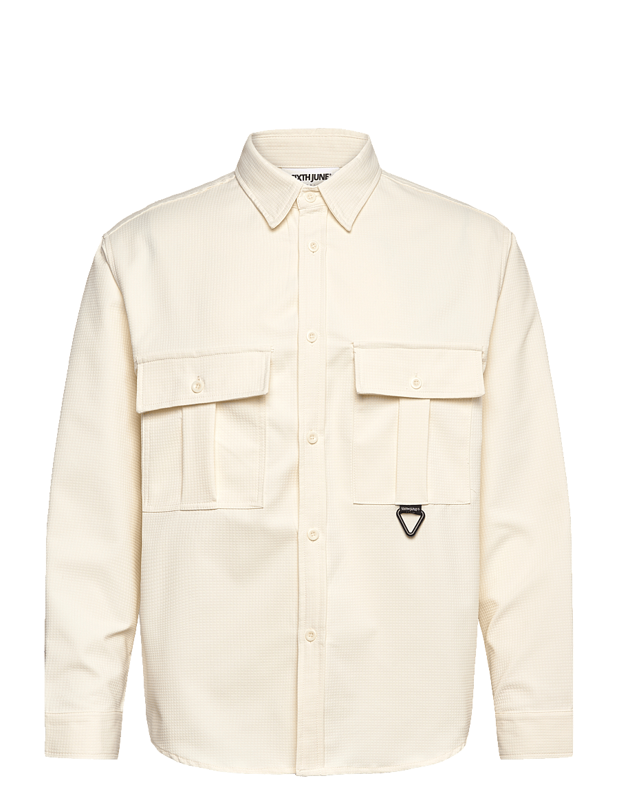 SIXTH JUNE - TEXTURED SQUARE UTILITY SHIRT - urlaubsfavoriten - off white - 1