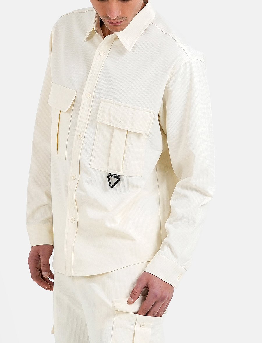 SIXTH JUNE - TEXTURED SQUARE UTILITY SHIRT - urlaubsfavoriten - off white - 3