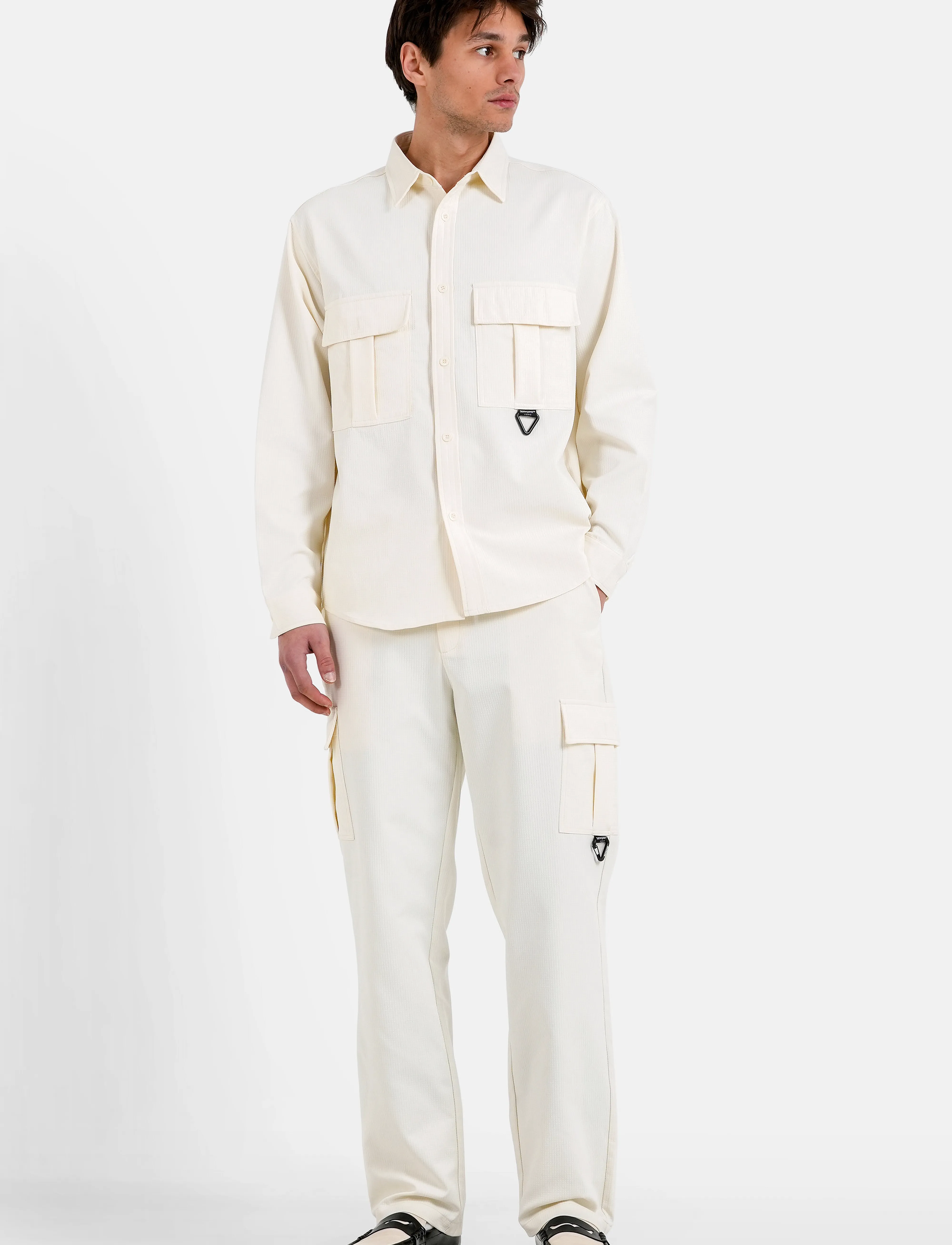 SIXTH JUNE - TEXTURED SQUARE UTILITY SHIRT - off white - 4