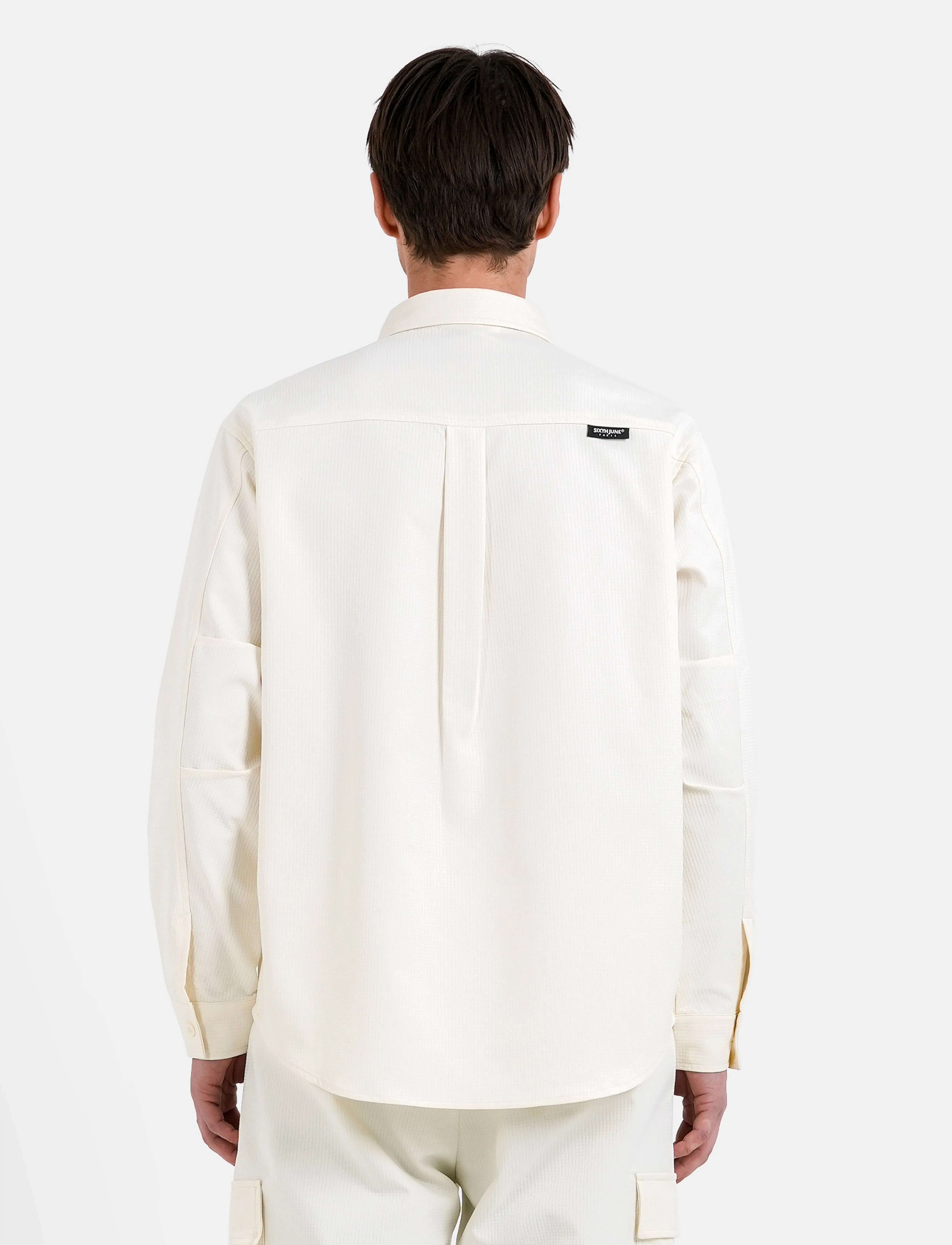 SIXTH JUNE - TEXTURED SQUARE UTILITY SHIRT - off white - 5