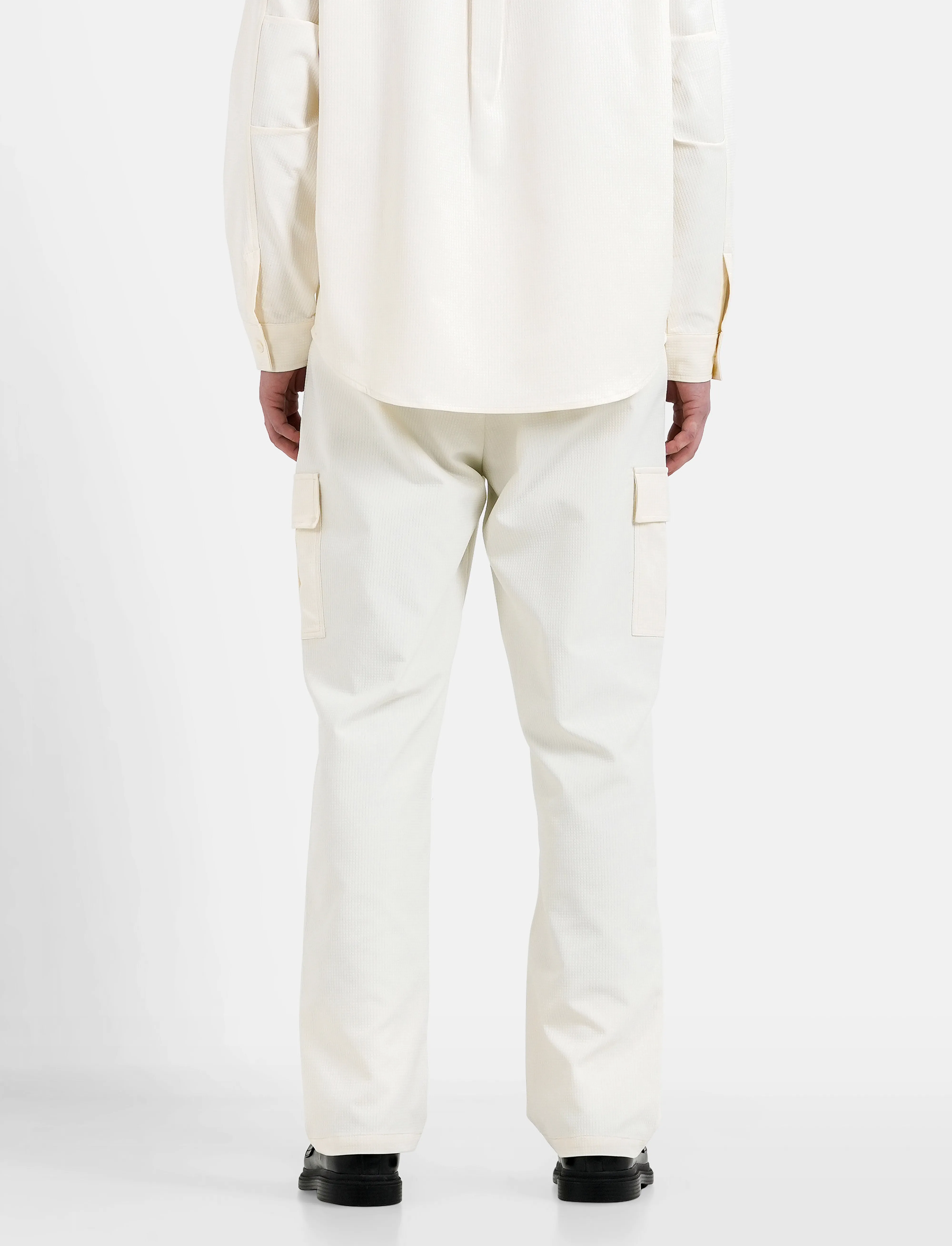 SIXTH JUNE - TEXTURED UTILITY CARGO PANTS - miesten - off white - 4