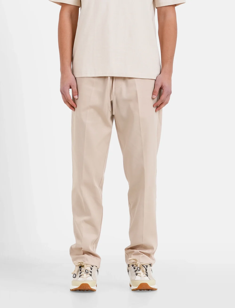 SIXTH JUNE - EMBROIDERED TAILORED PANTS - vabaaja püksid - beige - 0