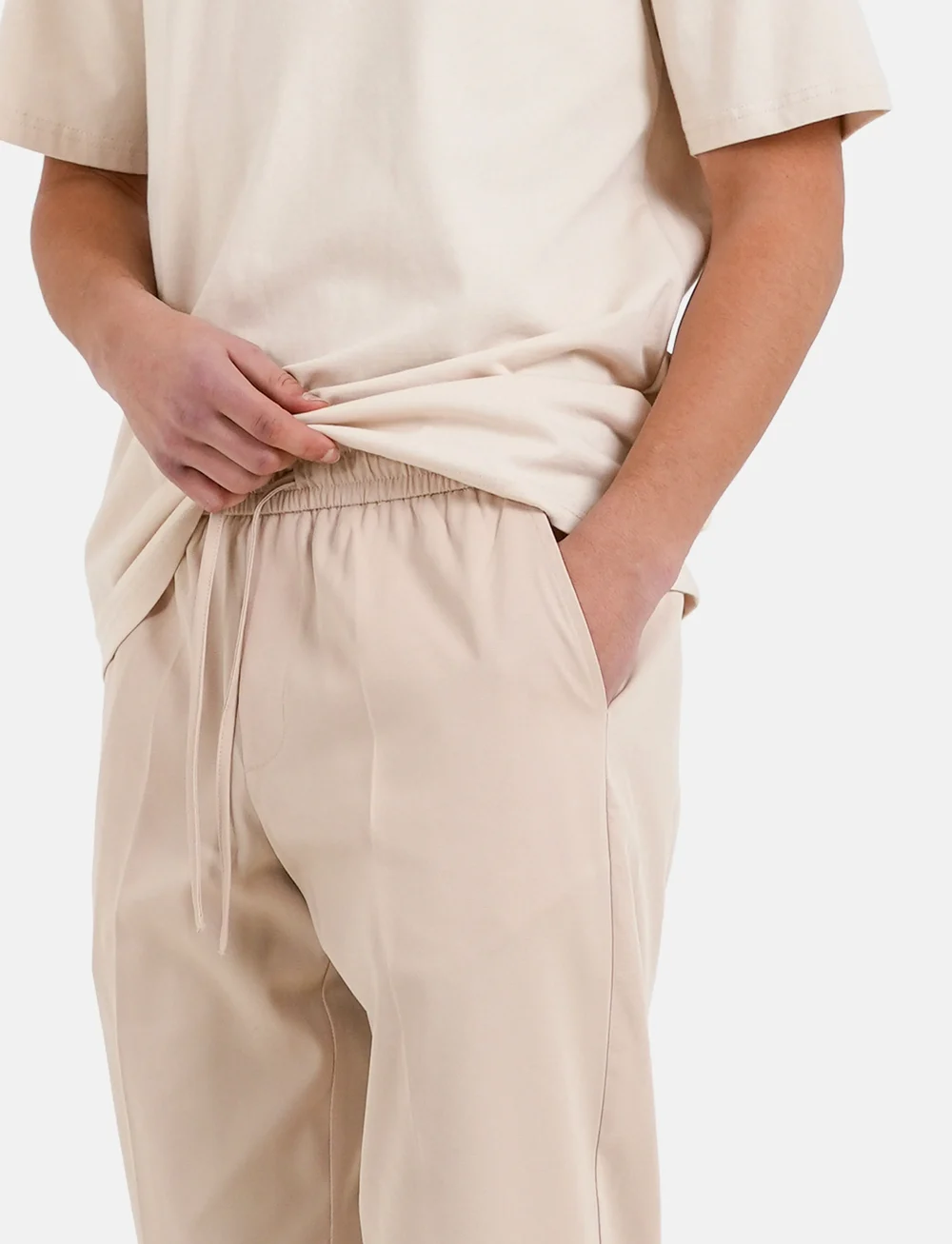 SIXTH JUNE - EMBROIDERED TAILORED PANTS - vabaaja püksid - beige - 5