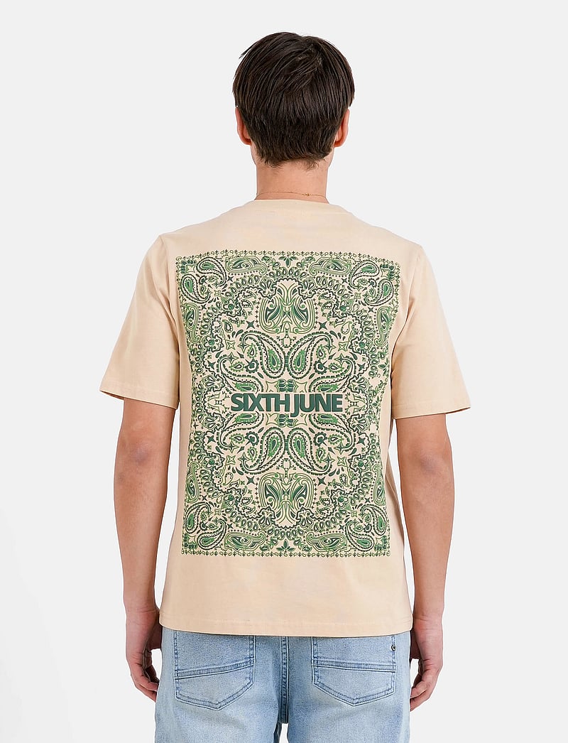 SIXTH JUNE - BANDANA BACKPRINT SS TSHIRT - kurzärmelig - beige - 2