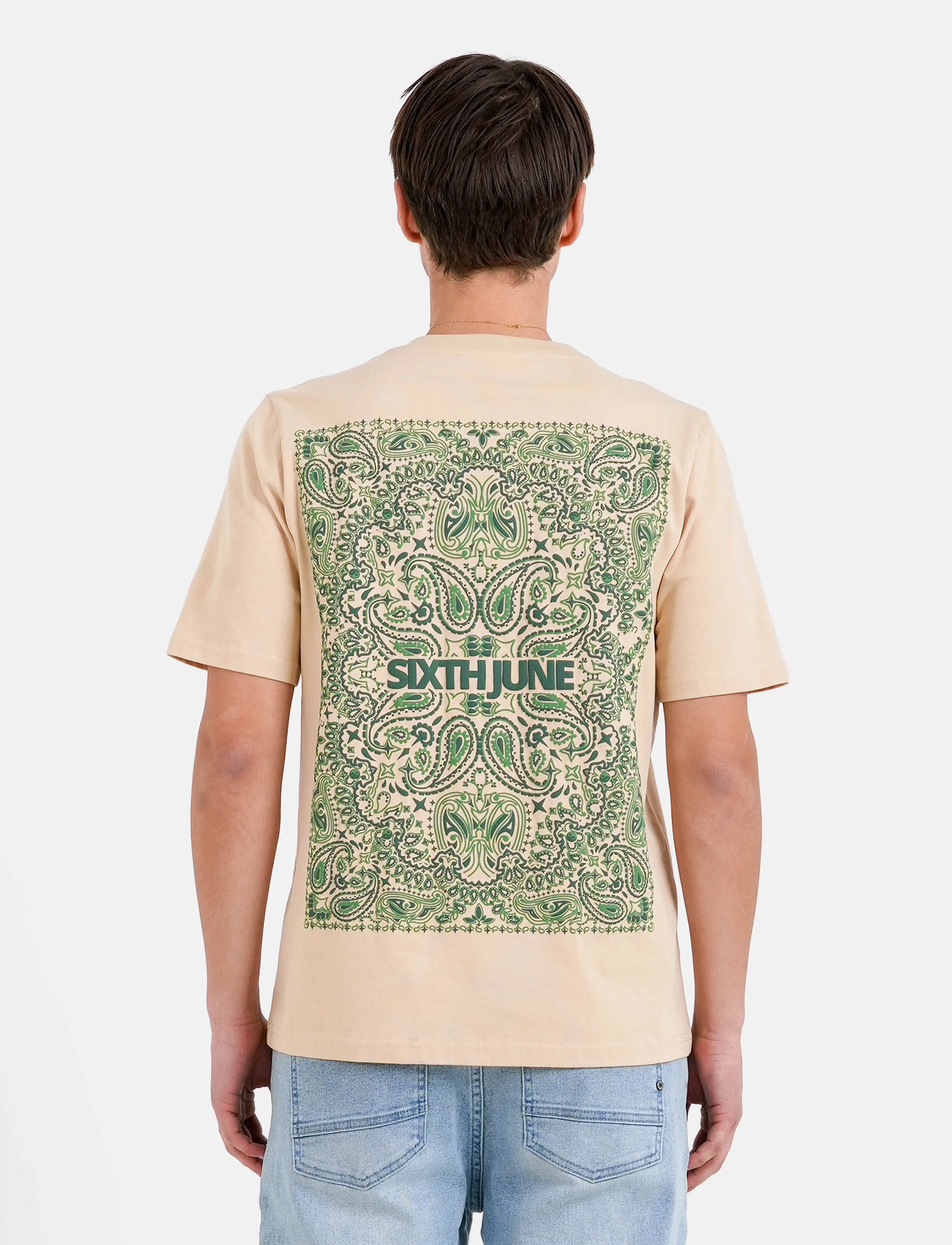 SIXTH JUNE - BANDANA BACKPRINT SS TSHIRT - beige - 2