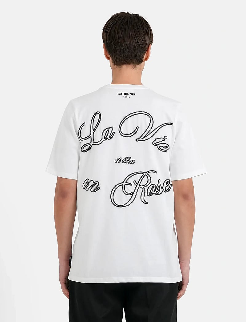 SIXTH JUNE - LA VIE EN ROSE EMBRO SS TSHIRT - kurzärmelig - white - 0