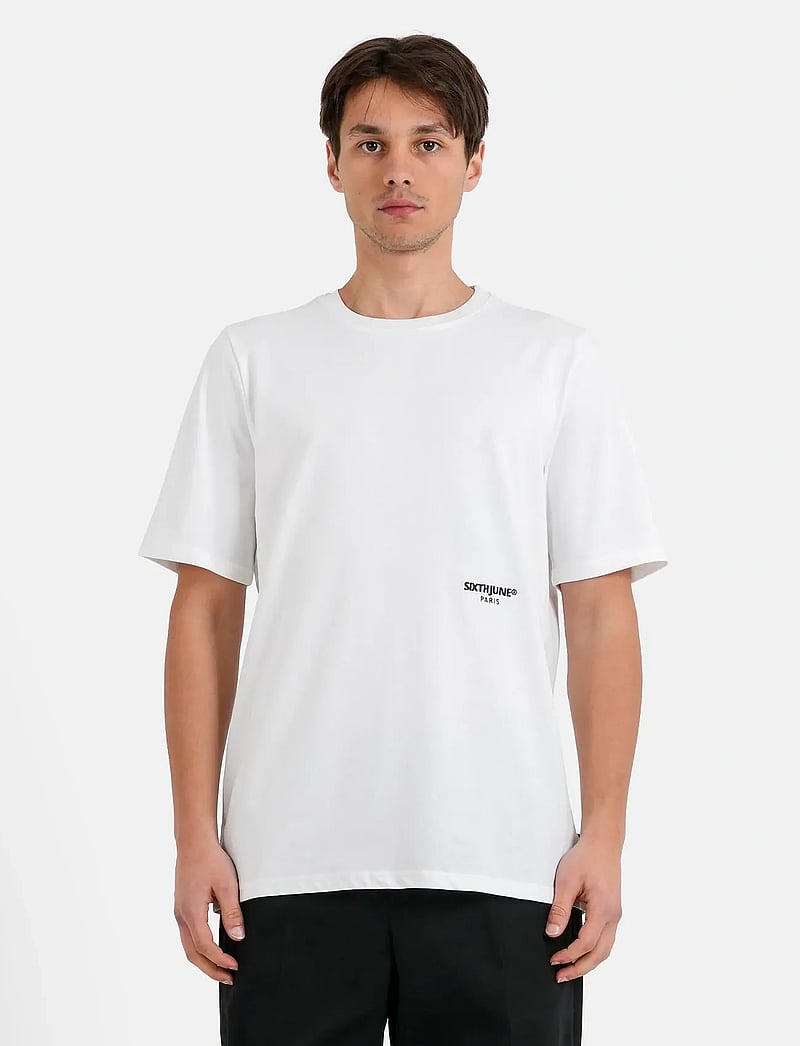 SIXTH JUNE - LA VIE EN ROSE EMBRO SS TSHIRT - kurzärmelig - white - 2