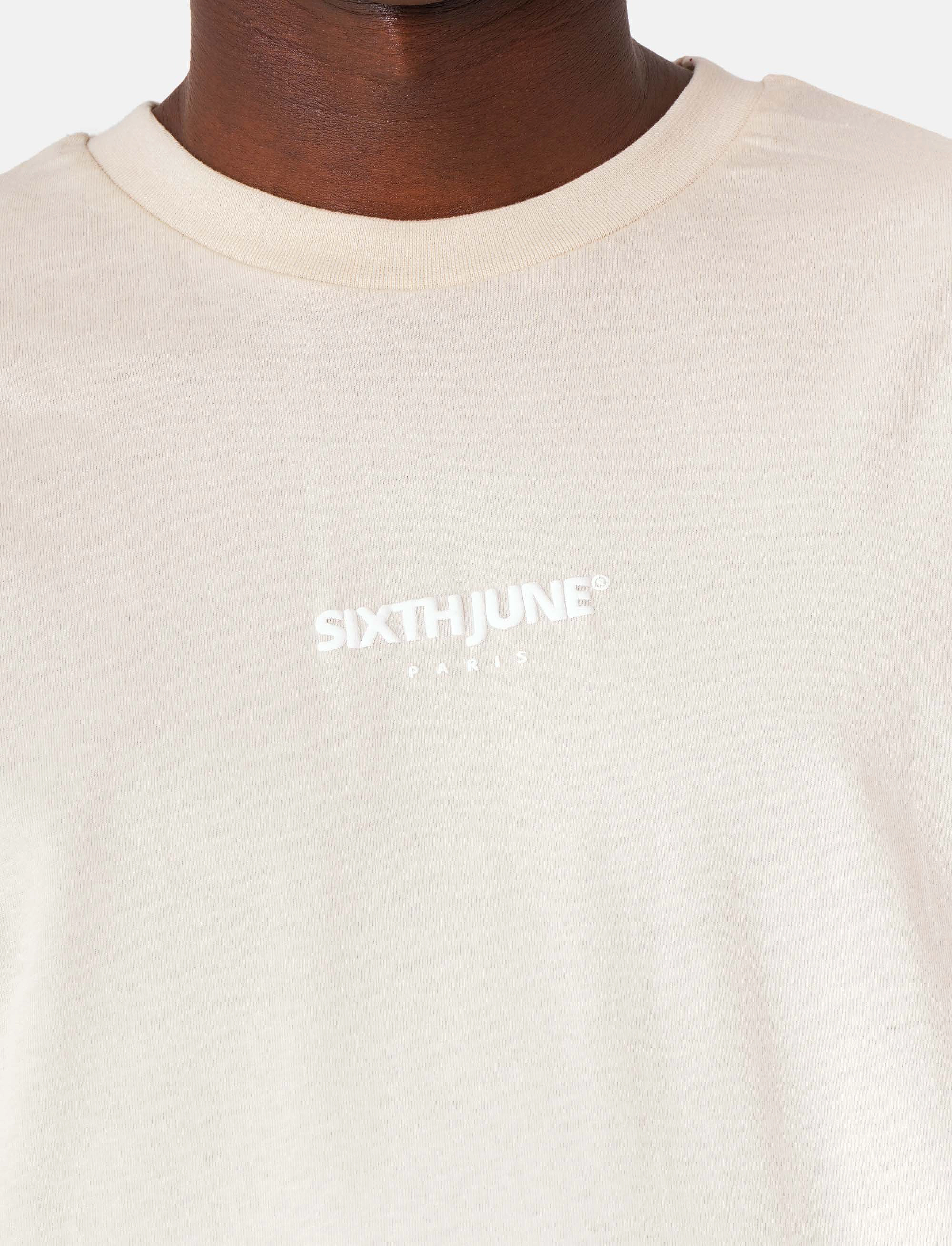 SIXTH JUNE - ESSENTIALS PUFF LOGO TSHIRT - ecru - 4