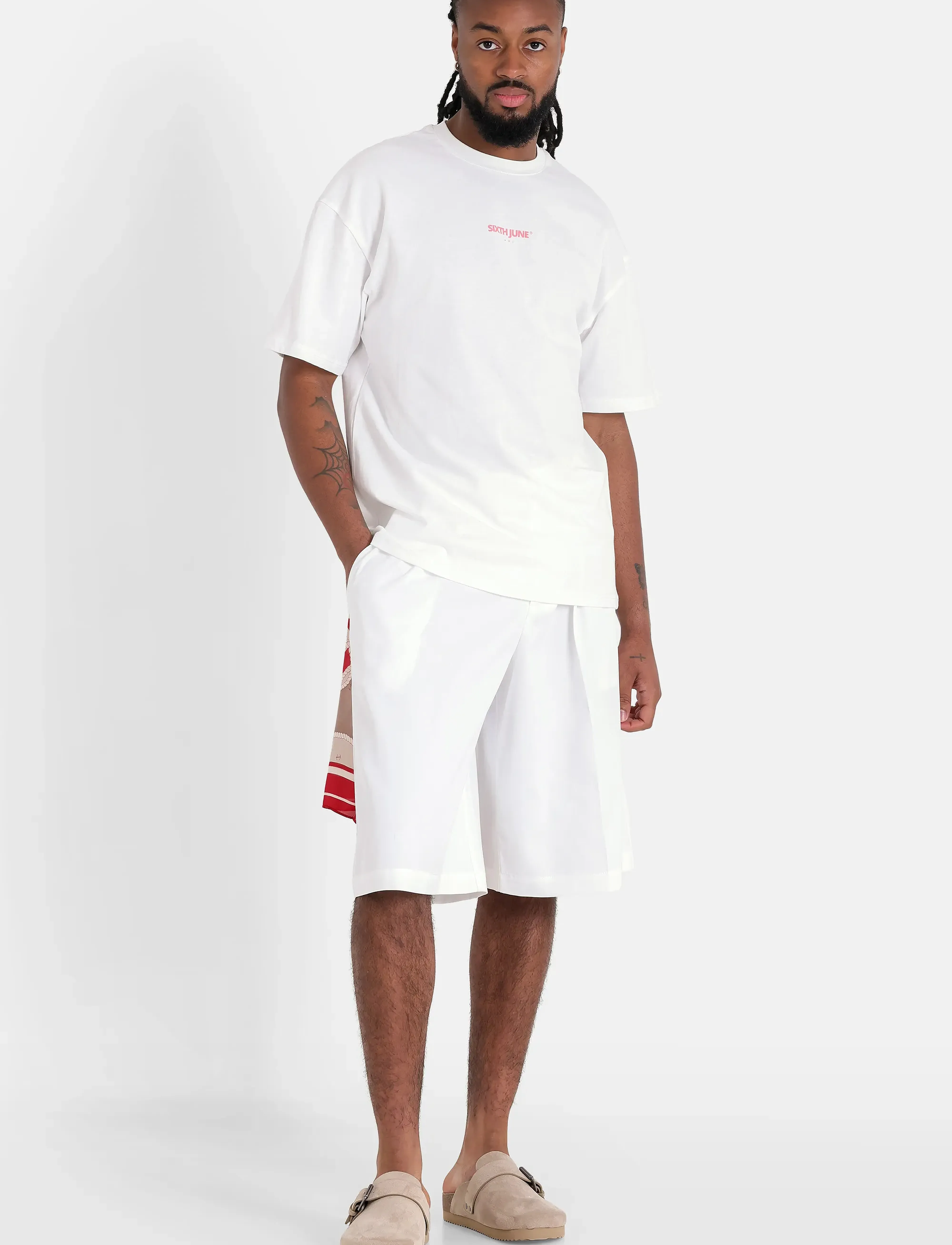 SIXTH JUNE Loose Fit Tailored Shorts, S 59 cm, White, Shorts > Afslappet, Herre