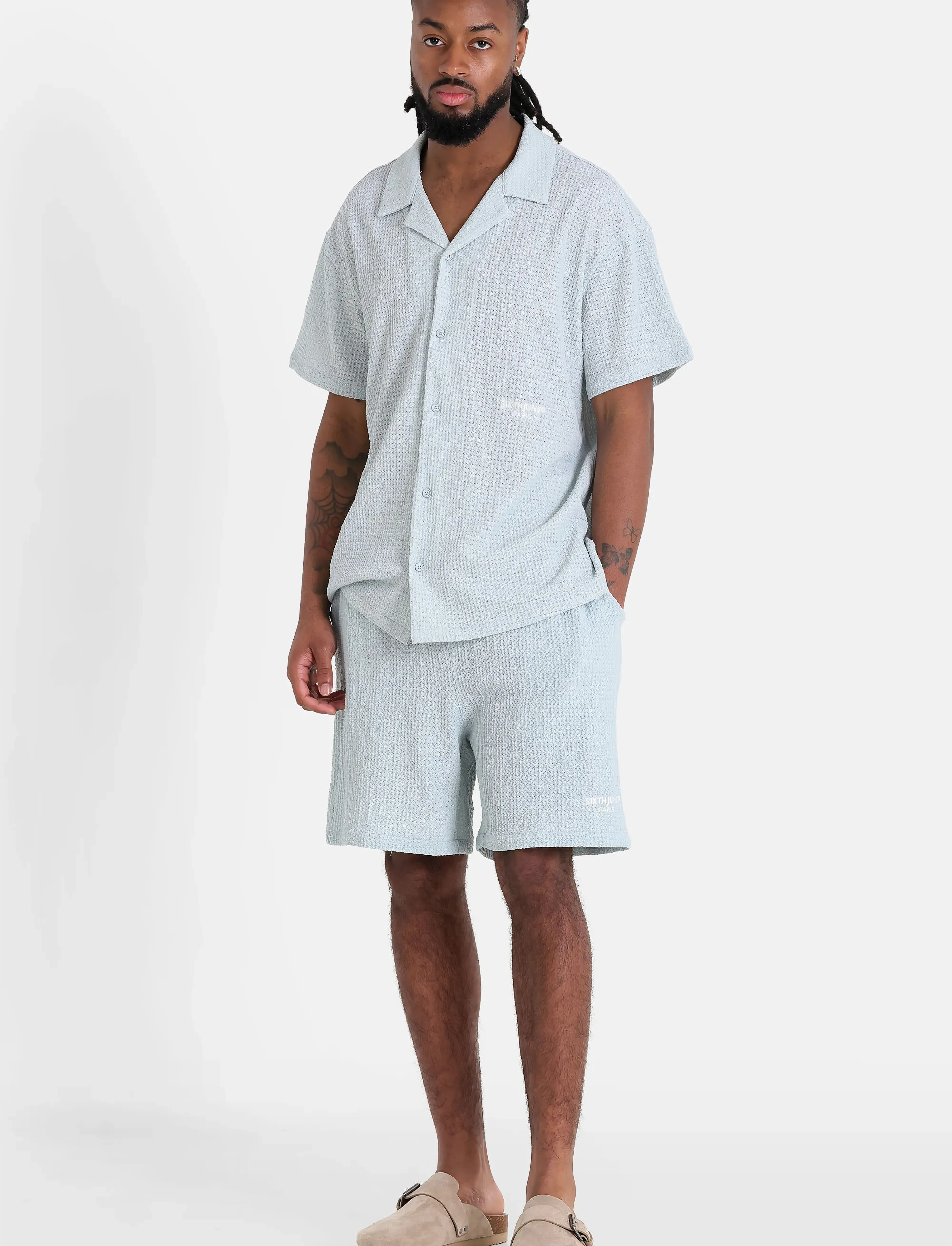 SIXTH JUNE Crochet Shorts, M Regular, Blue, Shorts > Afslappet, Herre