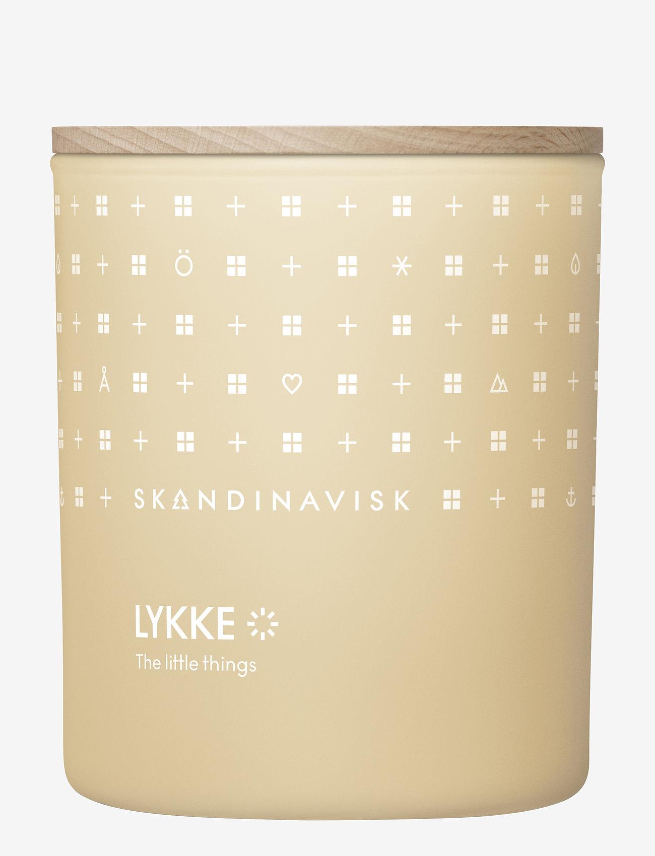 Skandinavisk LYKKE Scented Candle 200g - Valentínusardagurinn - POWDER YELLOW / clear