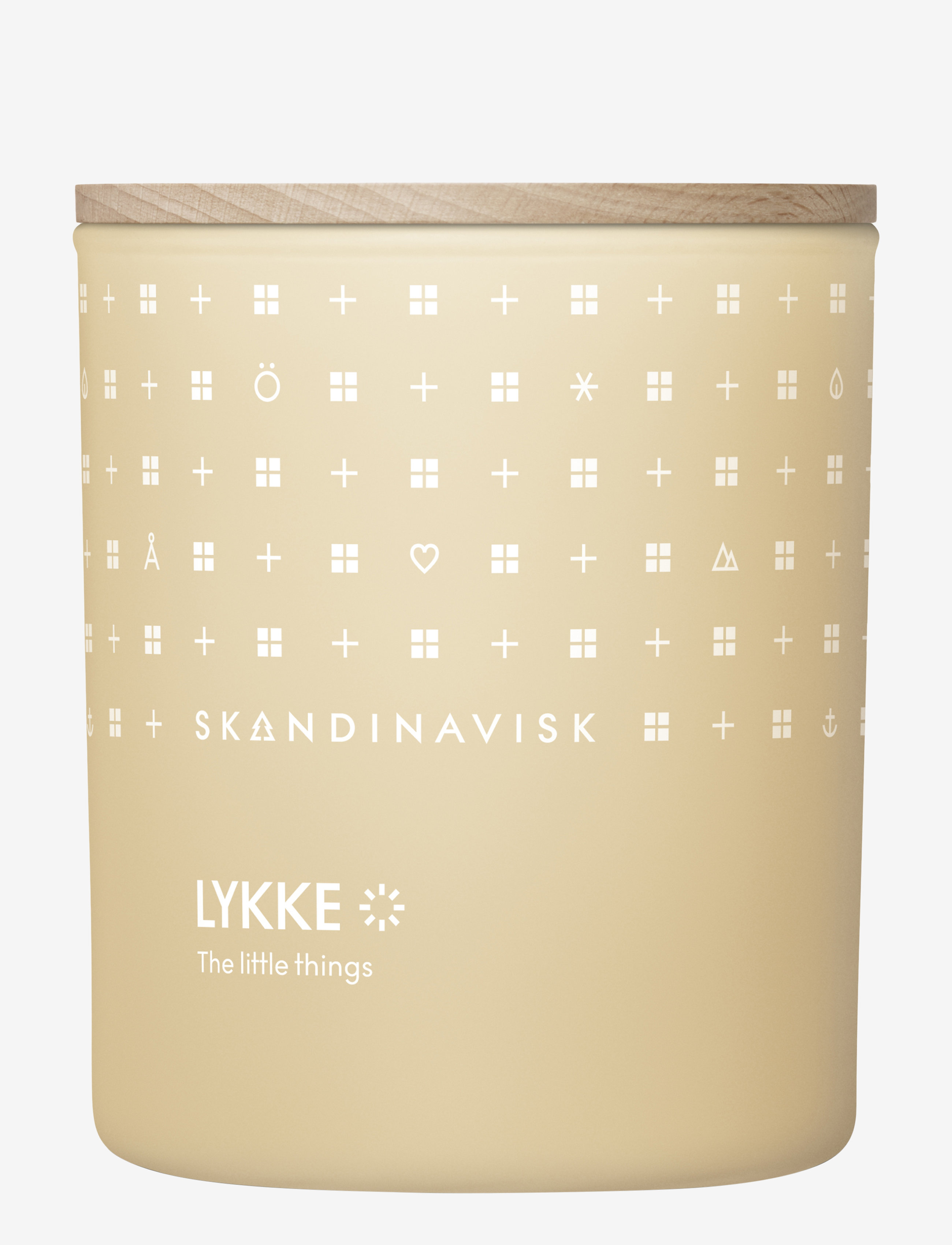 Skandinavisk LYKKE Scented Candle 200g - Kampagne - POWDER YELLOW / clear