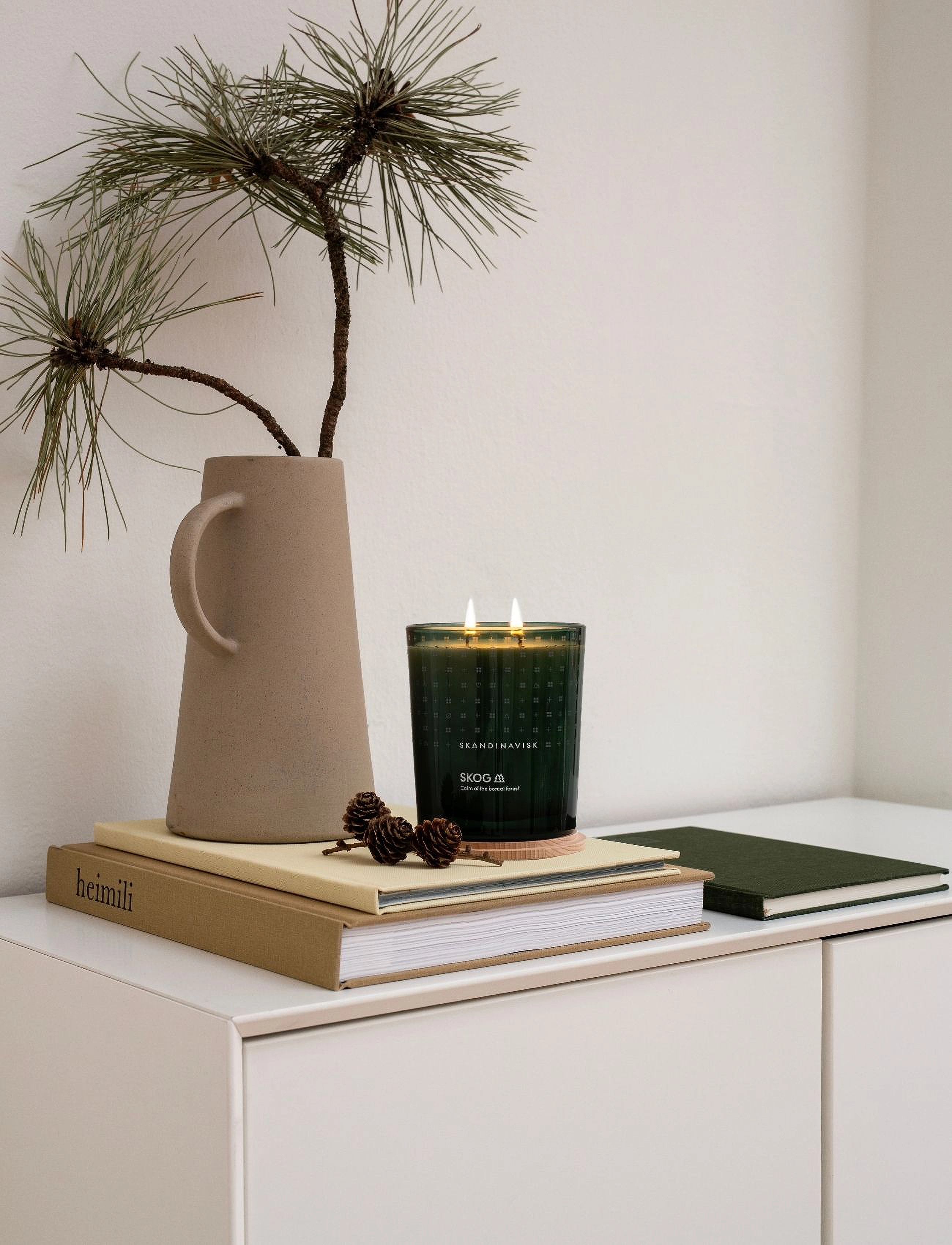 Skandinavisk Skog 2-Wick Scented Candle 350G, 350 g, Green, Hjem > Duftlys, Dame