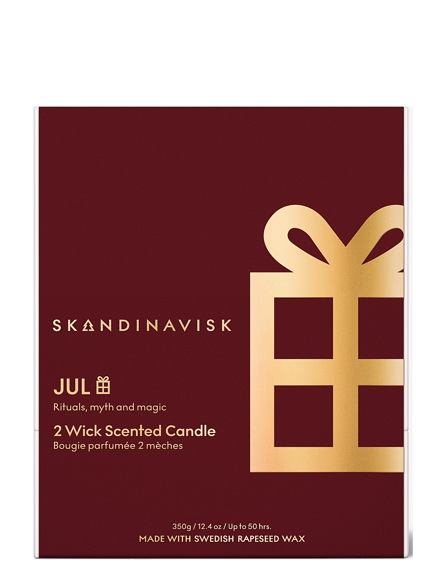 Skandinavisk - JUL 2-wick Gold Symbol Scented Candle 350g - above 500kr - merlot red - 2