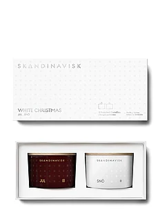 WHITE CHRISTMAS
Mini Candle Giftset（2 x 90g)
(JUL , SNÖ), Skandinavisk