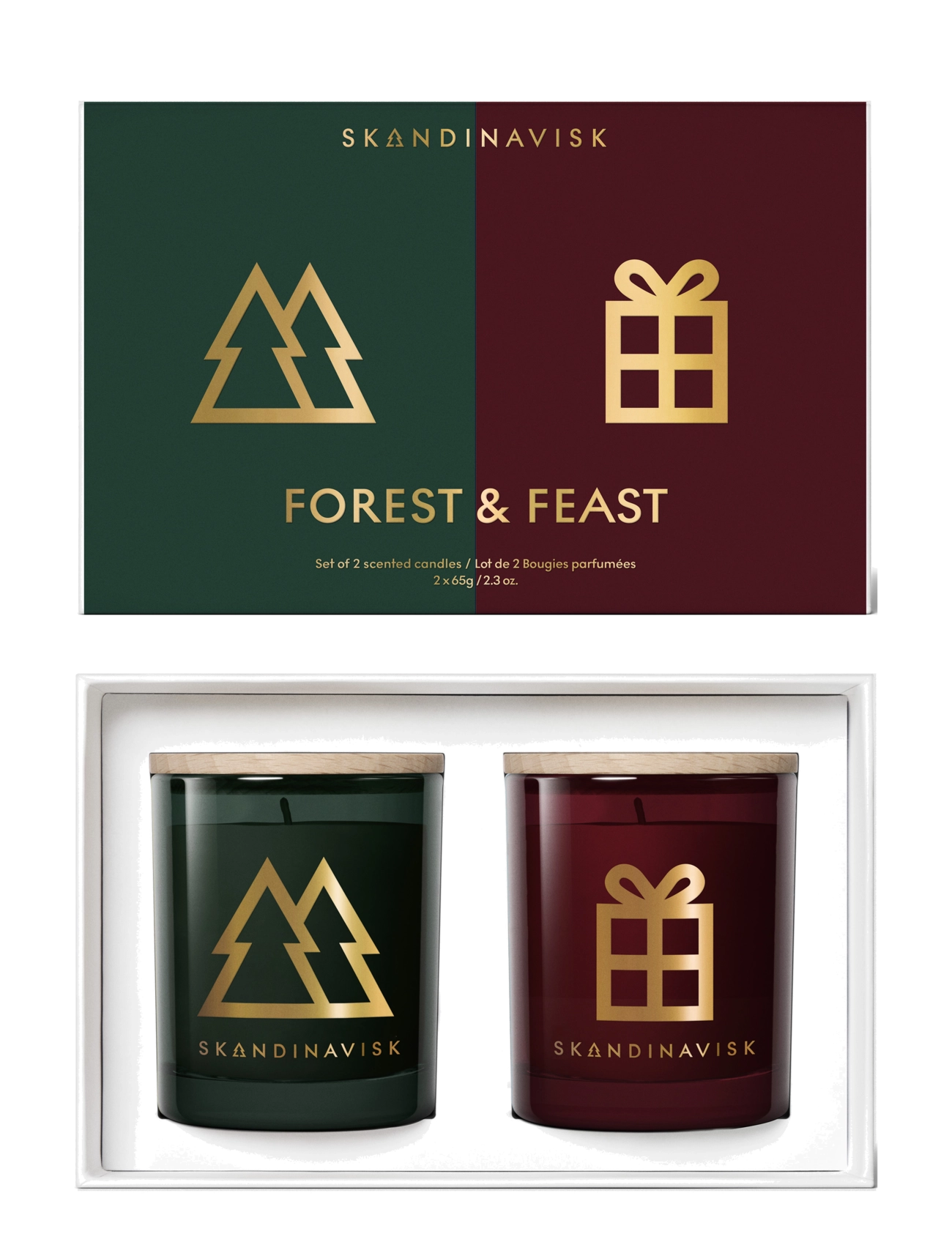 Skandinavisk FOREST & FEAST Scented Candle Giftset 65g x 2 - Gavesæt - MULTICOLOR / multi