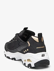 Skechers - Womens D'Lites - chunky sneakers - bkgd black gold - 2