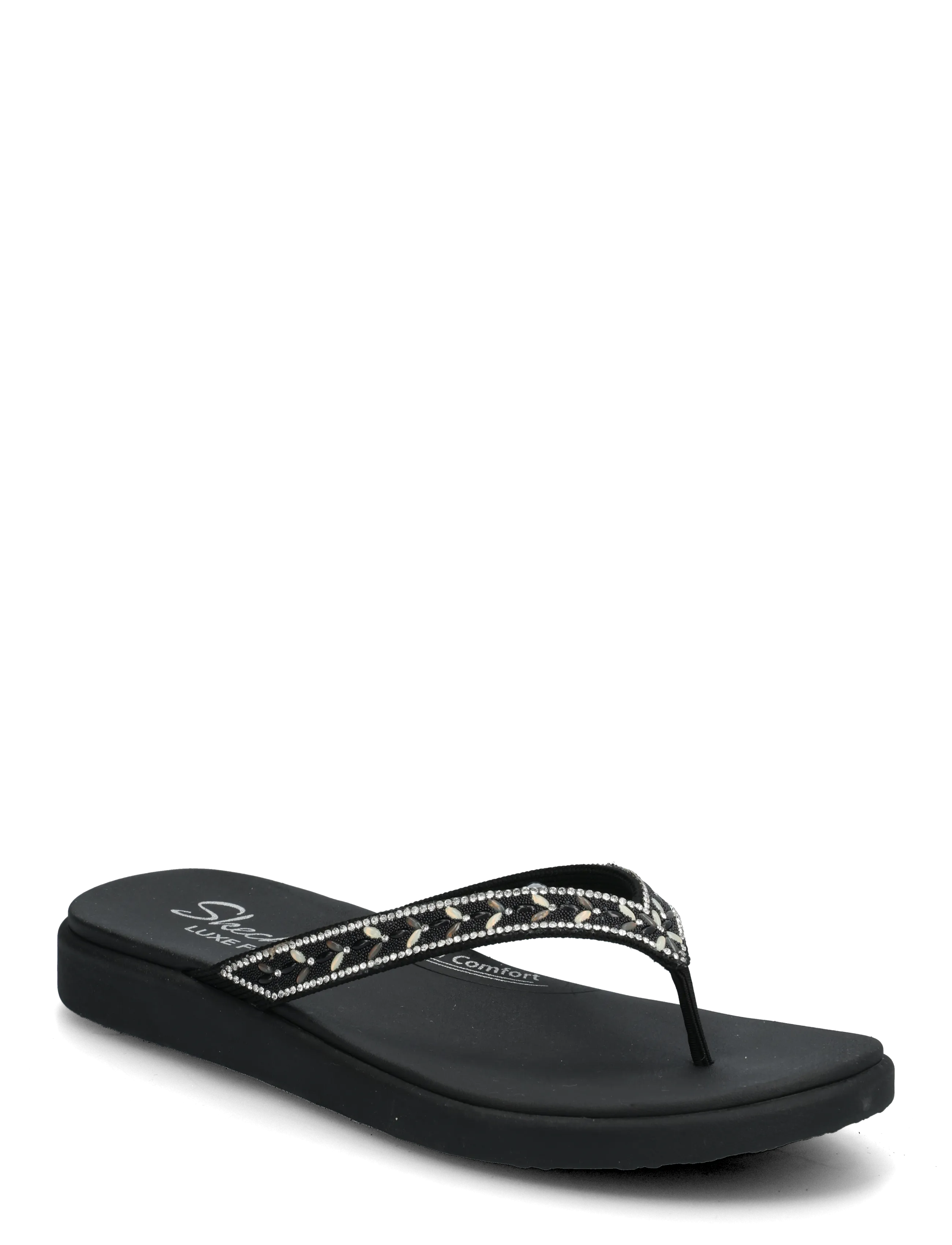 Skechers MEDITATION LUXE - CLASSIC ROM - Flip Flops - BLK / black