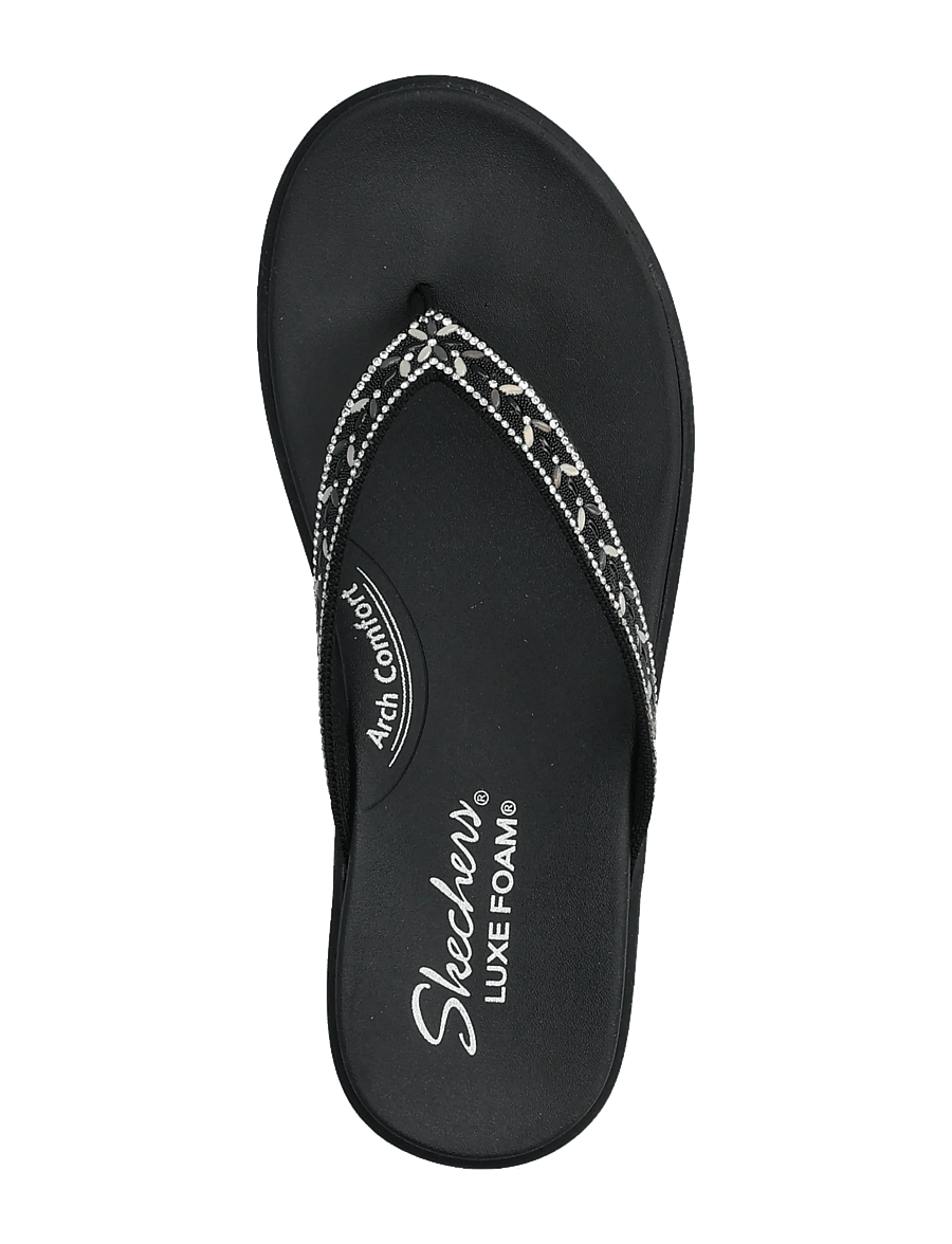 Skechers - MEDITATION LUXE - CLASSIC ROM - flip flop iešļūcenes - blk - 3