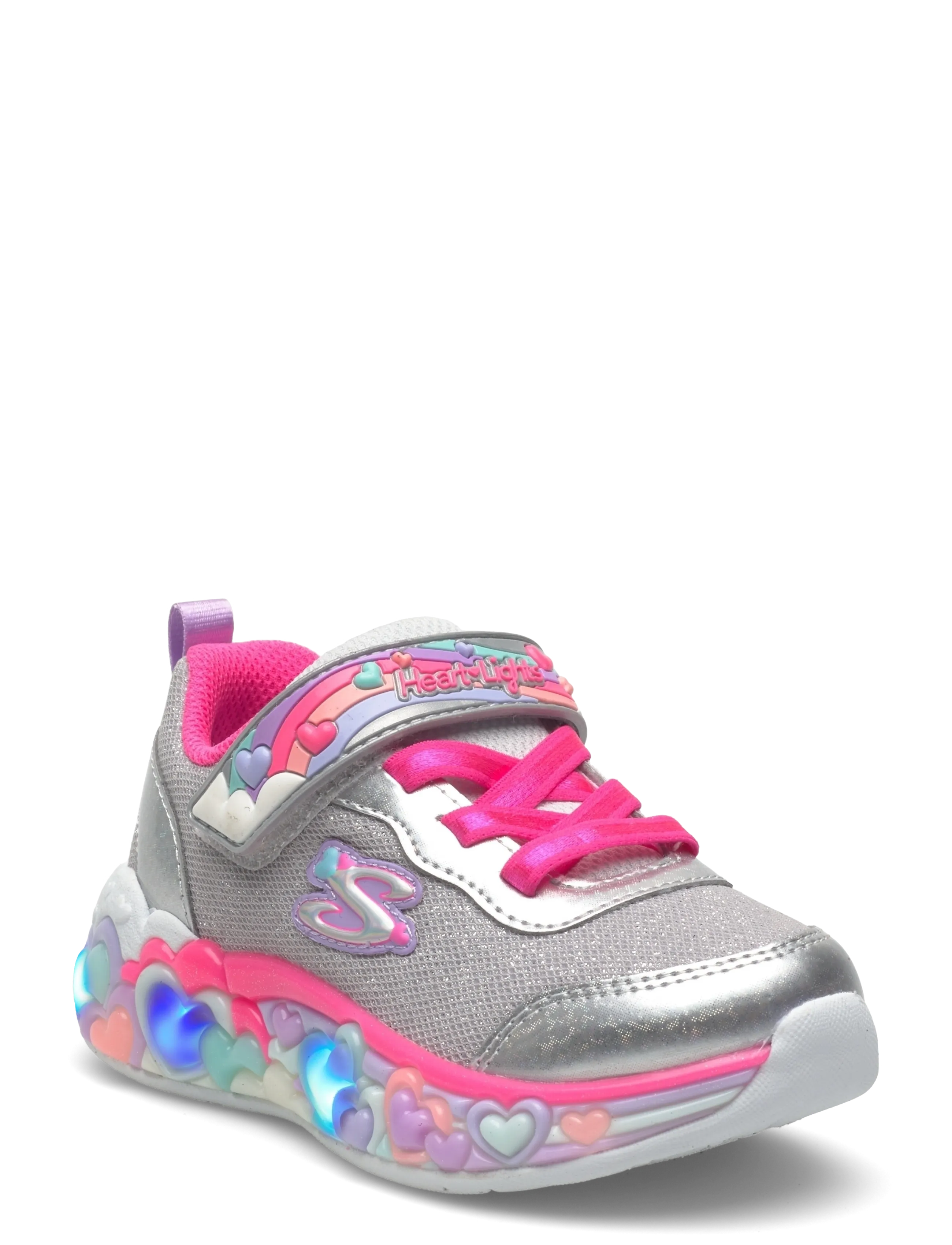 Skechers Eternal Heart Lights Ton Of, Børn, Lysende Sneakers, Sølv, Str: 20.5