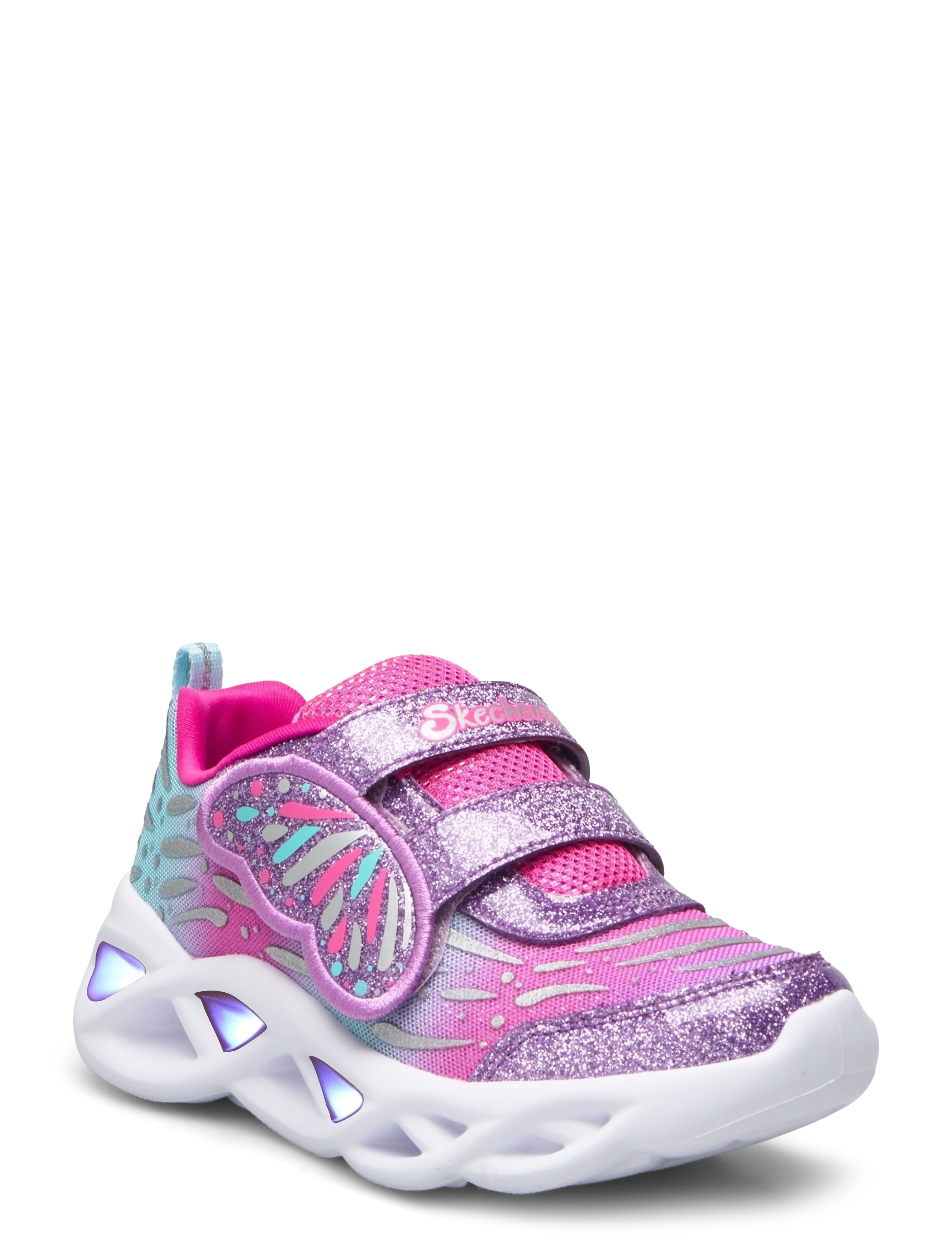Skechers Twisty Brights Wingin' It, Børn, Lysende Sommerfugl Sneaker, Pink, Str: 22