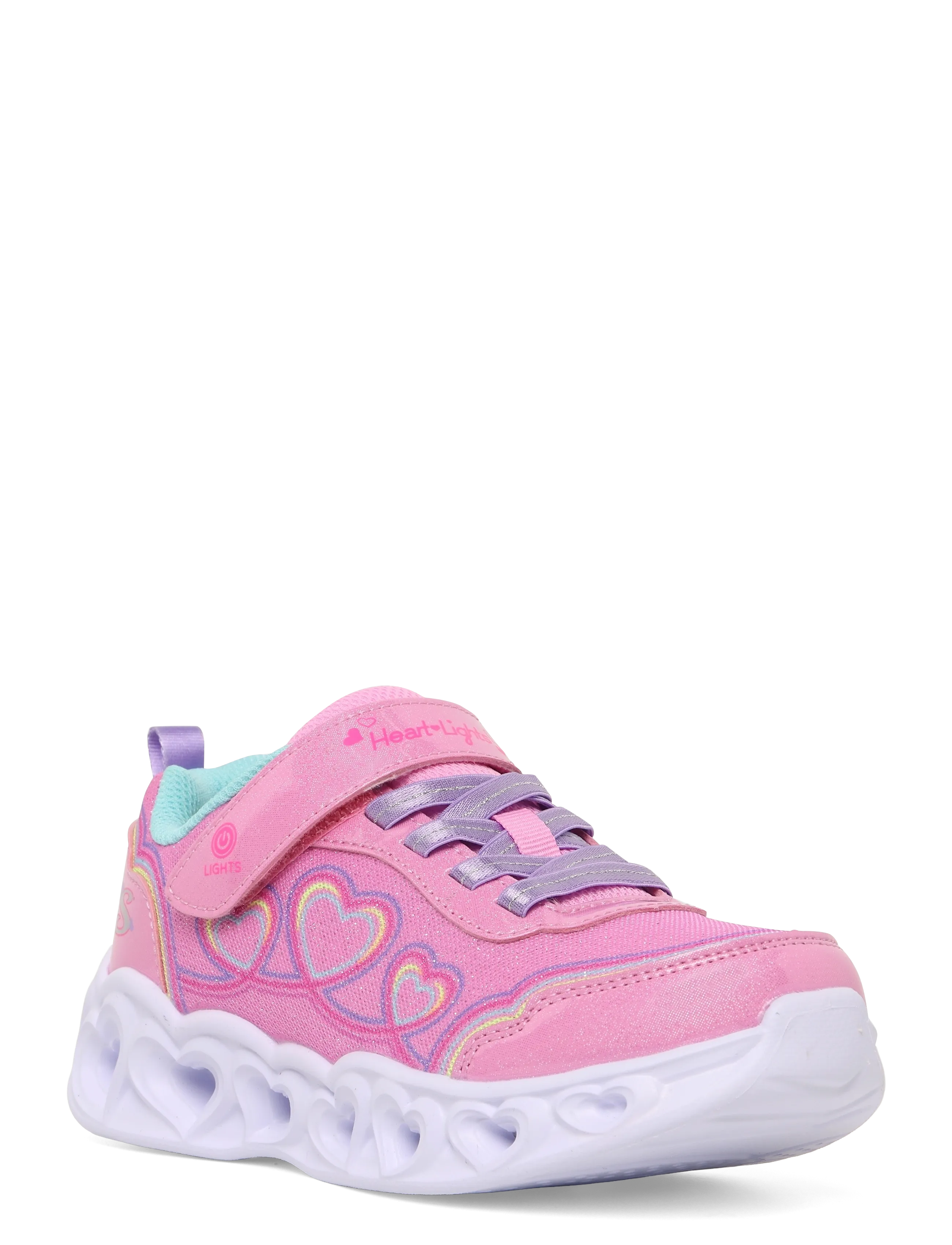 Skechers Heart Lights, Børn, Børne Lysende Sneakers, Pink, Str: 31