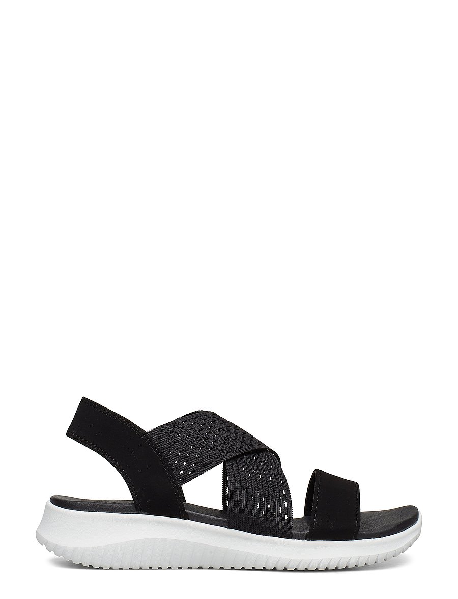 Skechers - Womens Ultra Flex - Neon Star - platta sandaler - blk black - 1