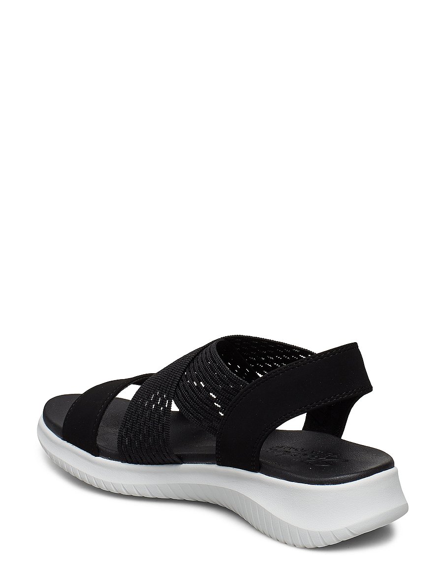 Skechers - Womens Ultra Flex - Neon Star - platta sandaler - blk black - 2