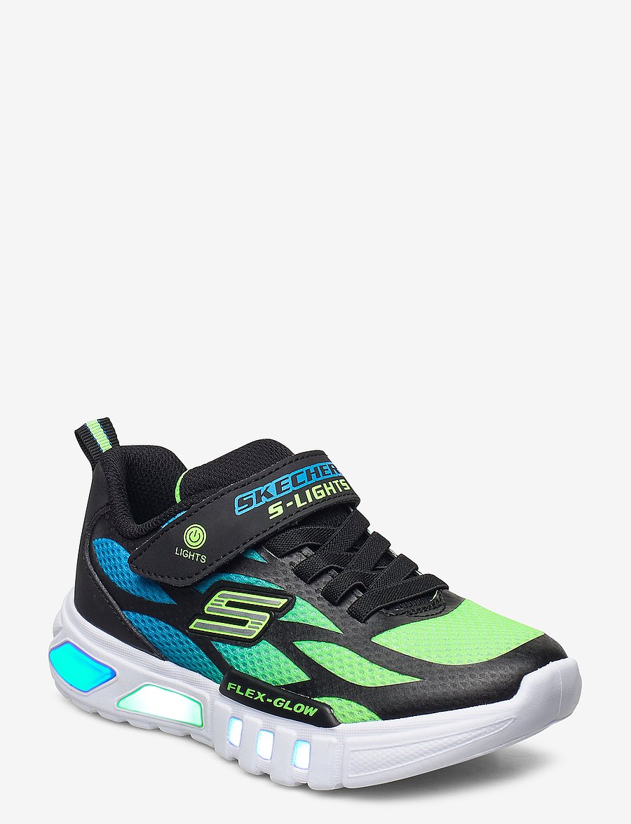 Skechers - FLEX-GLOW - DEZLOM - blinkende turnschuhe - bblm black lime - 0