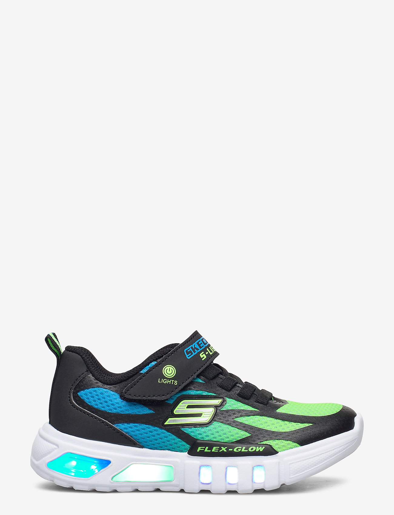 Skechers - FLEX-GLOW - DEZLOM - flashing sneakers - bblm black lime - 1