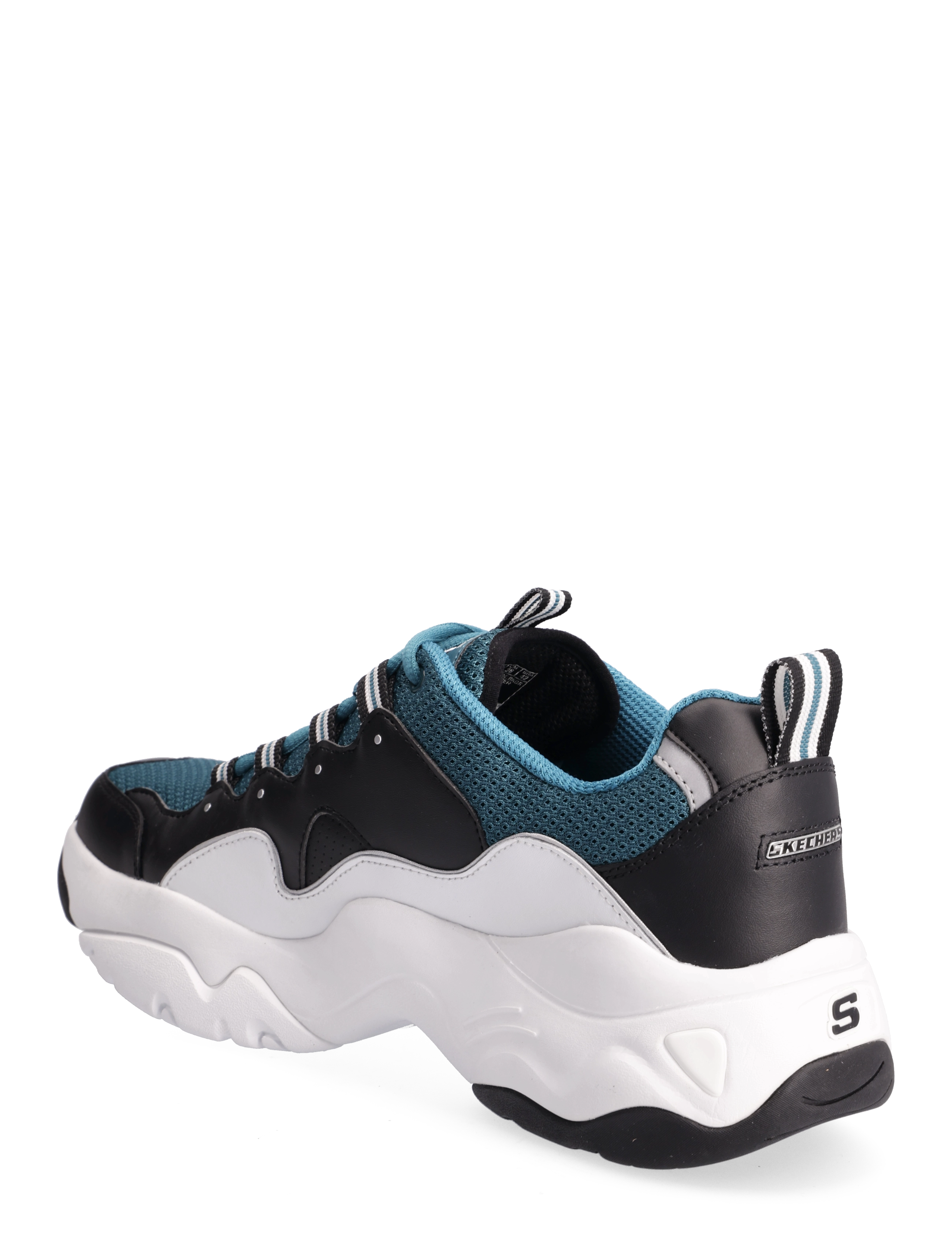 Skechers - Mens D'Lites 3.0 - Silverwood - bkgr black green - 2