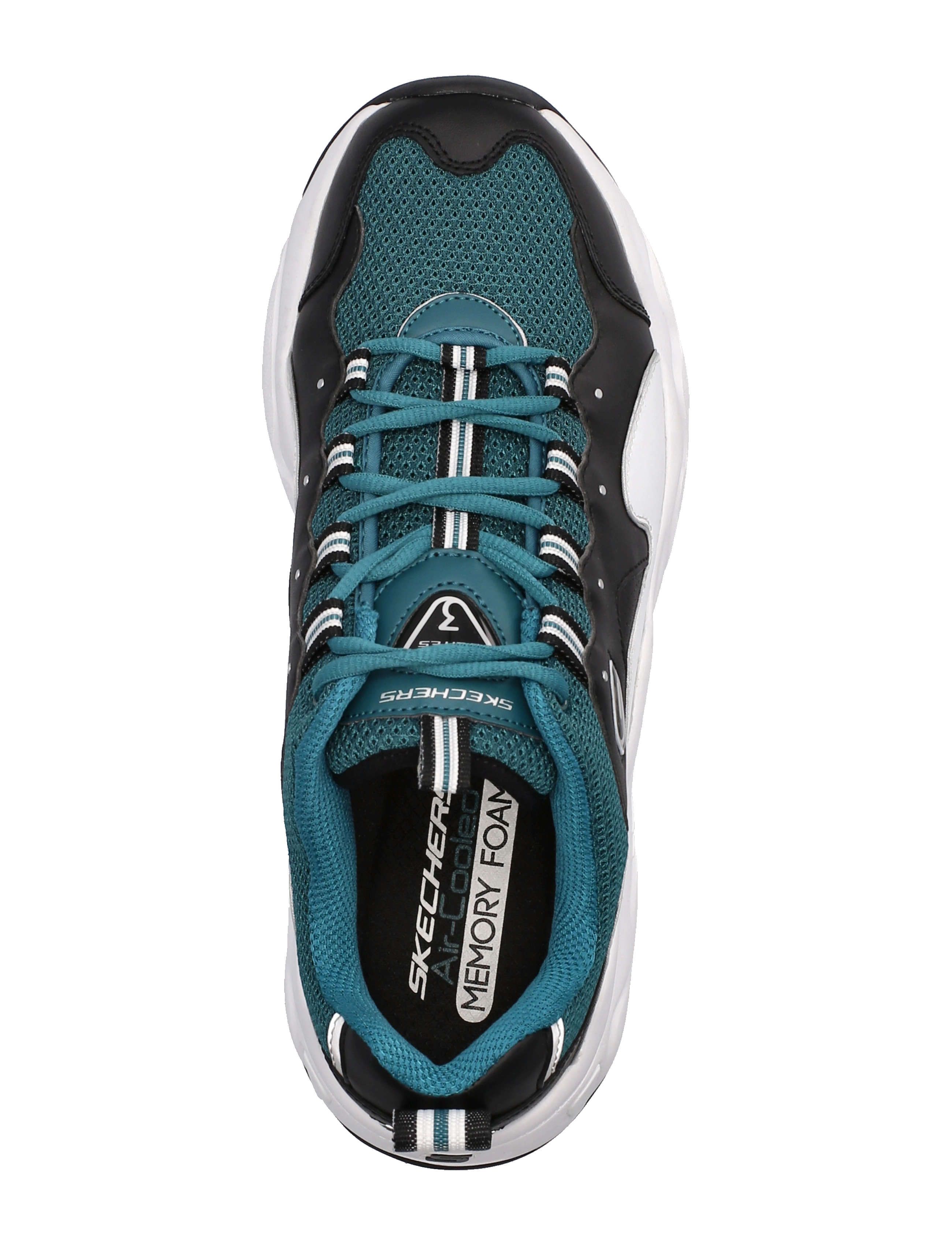 Skechers - Mens D'Lites 3.0 - Silverwood - bkgr black green - 3