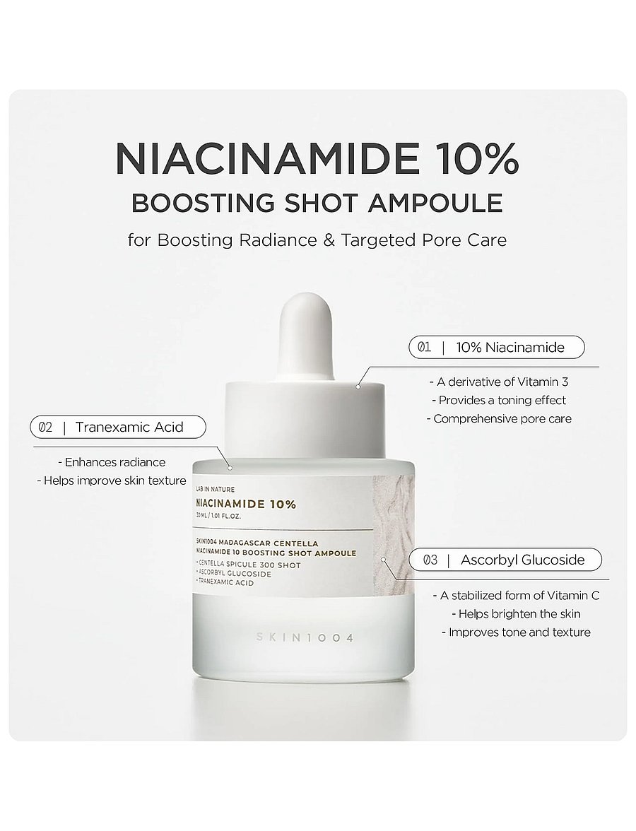 SKIN1004 - Niacinamide 10 Boosting Shot Ampoule - seerumit ja öljyt - clear - 0