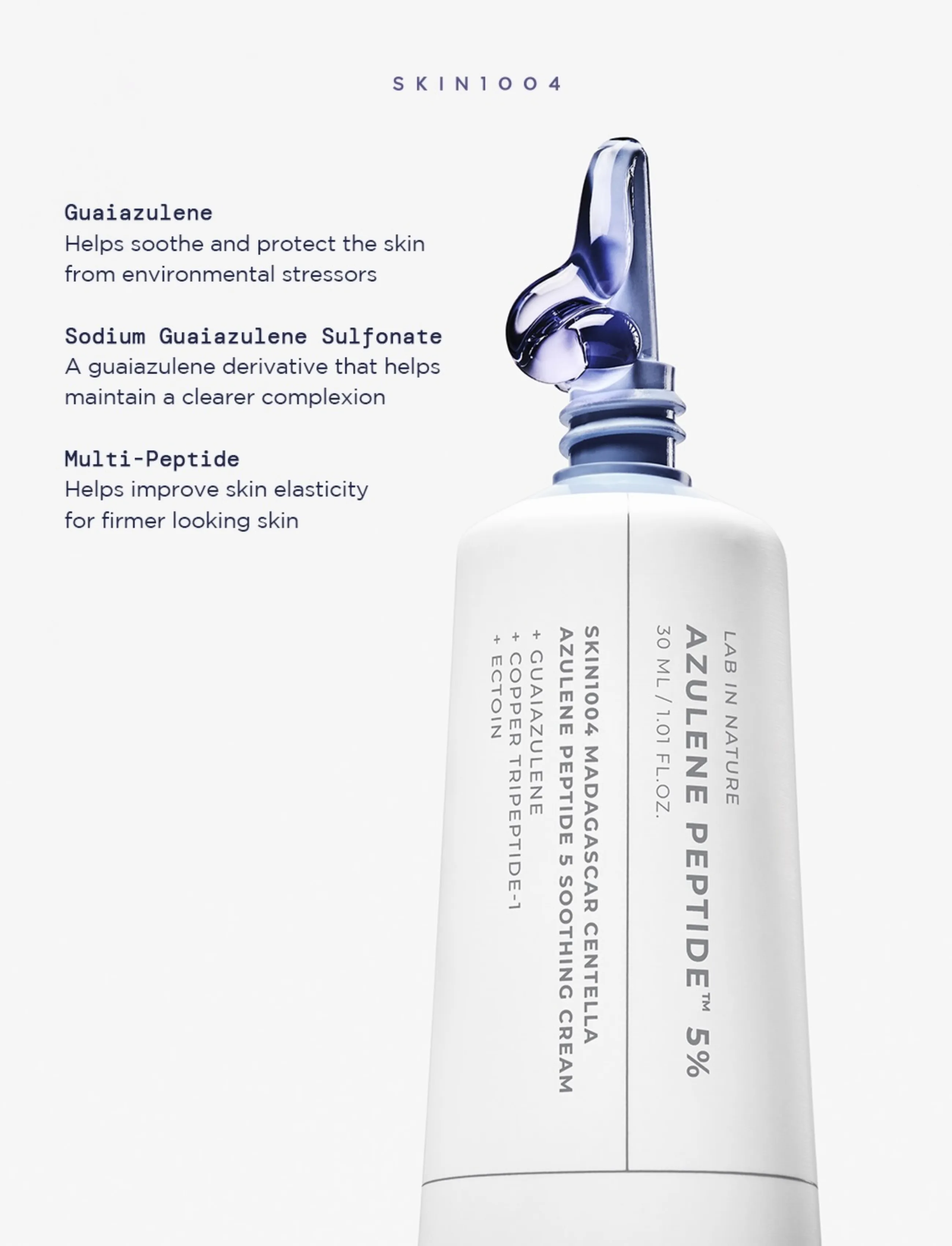 SKIN1004 - Madagascar Centella Azulene Peptide 5 Soothing Cream - fuktkrämer - clear - 3