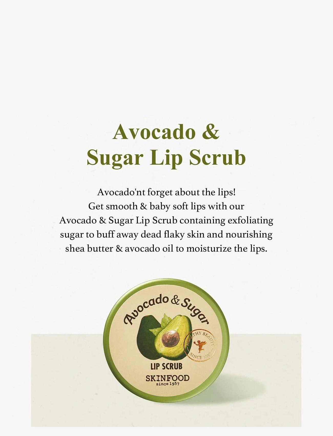 Skinfood - Avocado & Sugar Lip Scrub - læbe-scrub - clear - 2