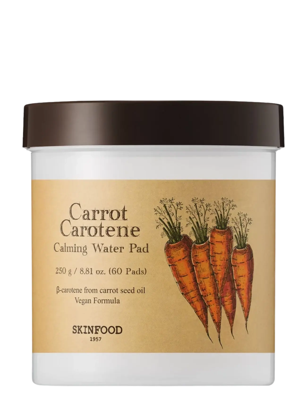 Skinfood Carrot Carotene Calming Water Pad, Tonerpude, Nude, Str: 60 EA