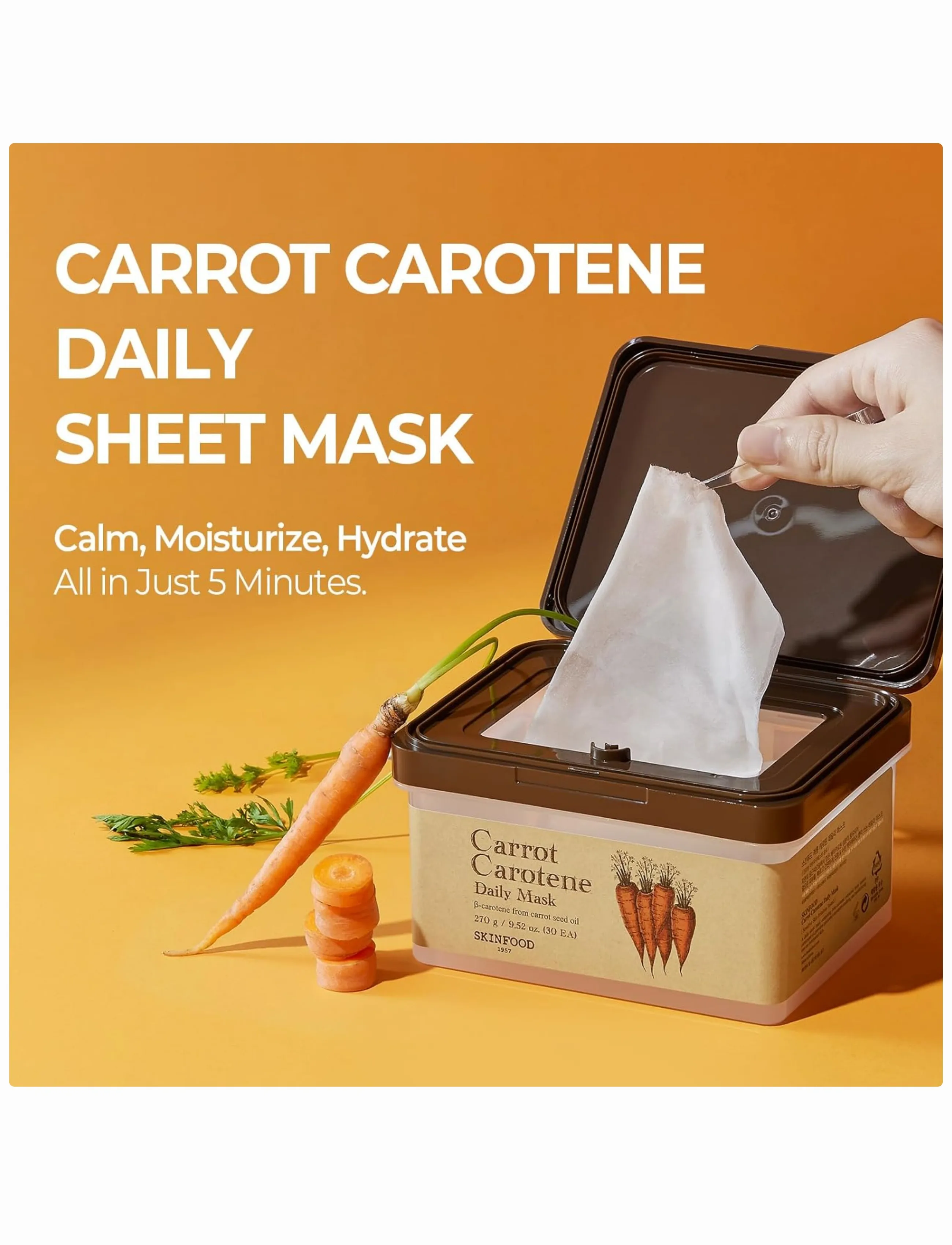 Skinfood Carrot Carotene Calming Water Pad, 60 EA, Nude, Toners > Toner Pads, Dame