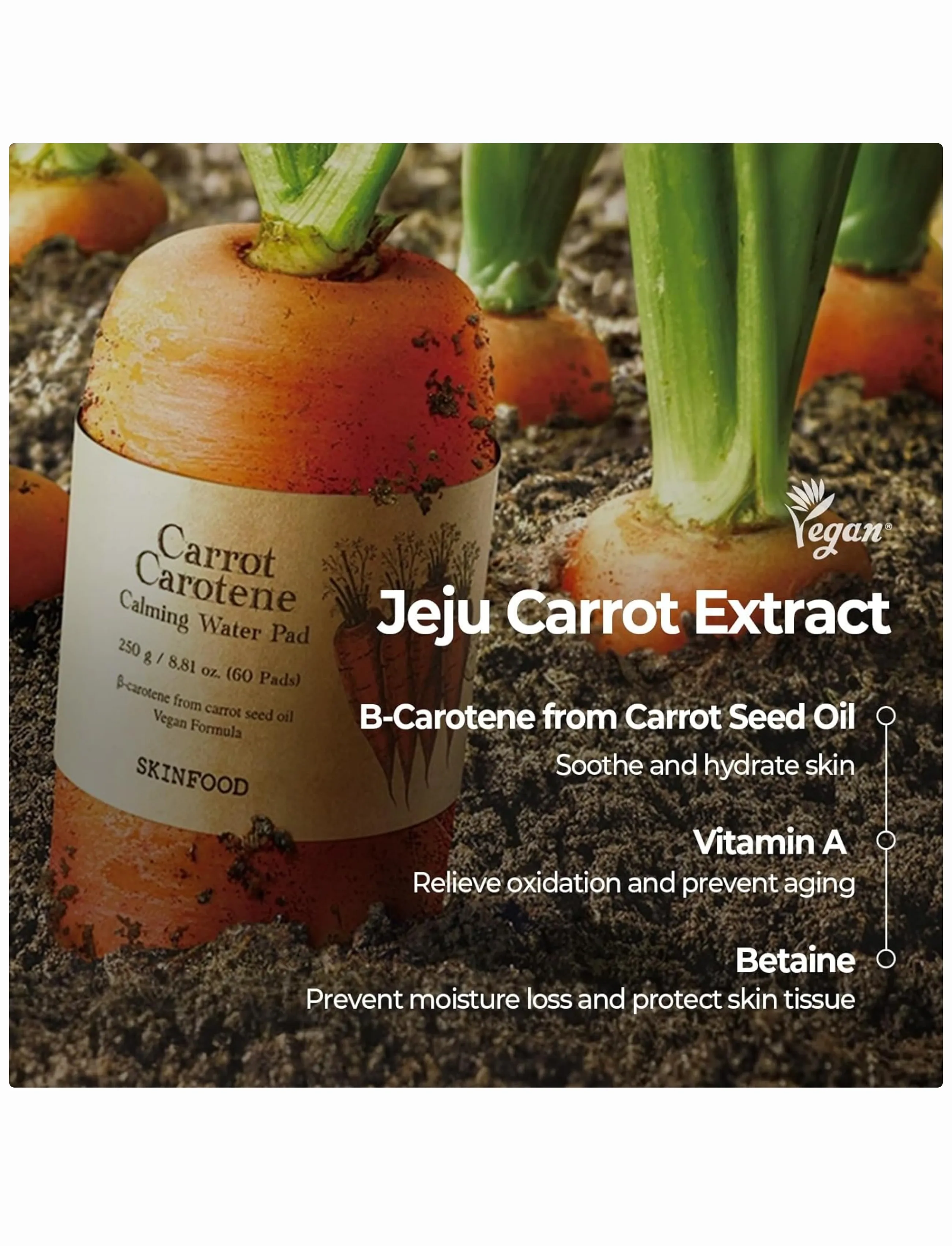 Skinfood - Carrot Carotene Calming Water Pad - toner pads - clear - 2