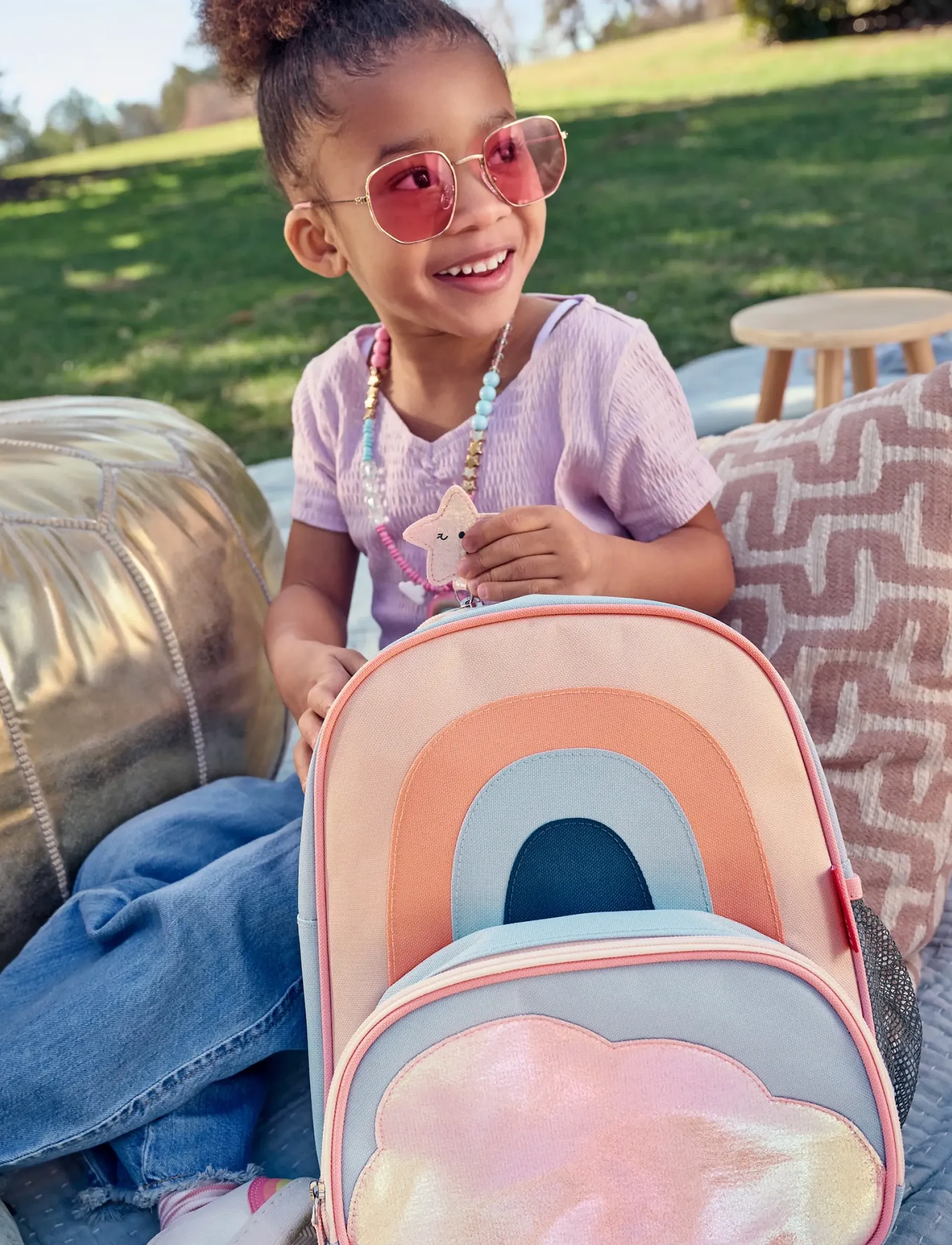 Skip Hop Skip Hop Spark Style Little Kid Backpack "Regnbåge", One Size, Pink, Tasker > Rygsække, Børn