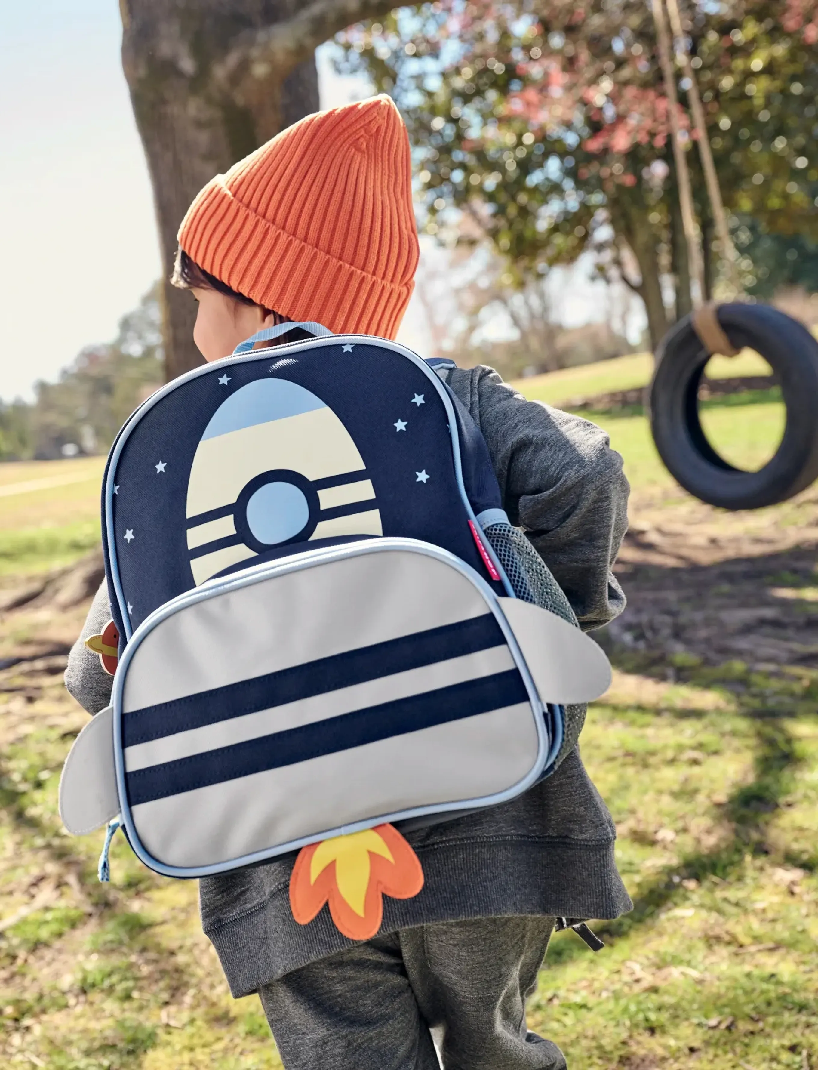 Skip Hop Spark Style Little Kid Backpack "Raket", Børn, Børne Raket Rygsæk, Blå, Str: ONE SIZE