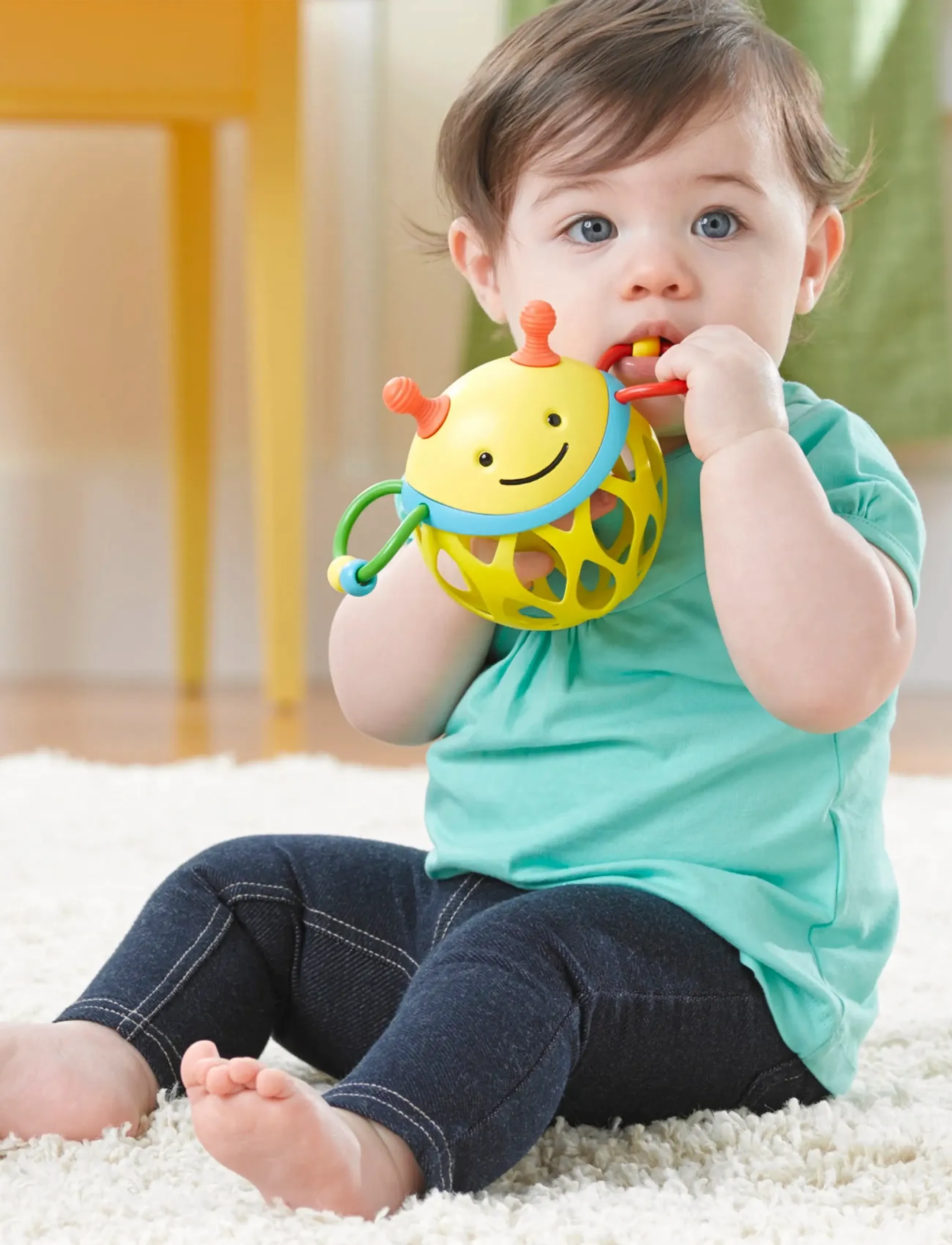 Skip Hop Skip Hop Explore & More Rullskallra "Bi", One Size, Yellow, Baby Legetøj > Teething Legetøj, Børn