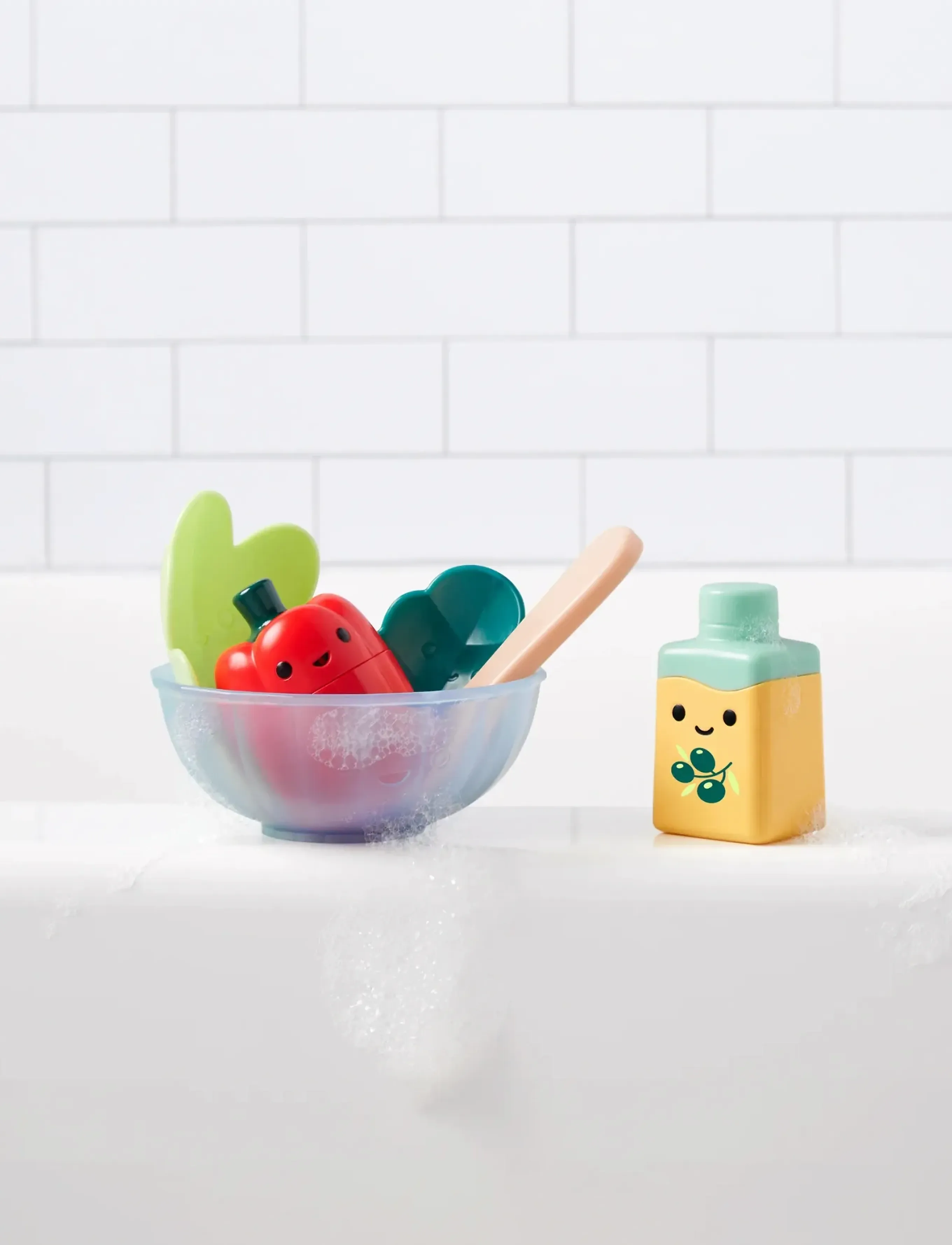 Skip Hop Skip Hop Tub-To-Table Café Badleksak "Prep & Serve Salad", One Size, Green, Bath & Water Legetøj > Bath Legetøj, Børn