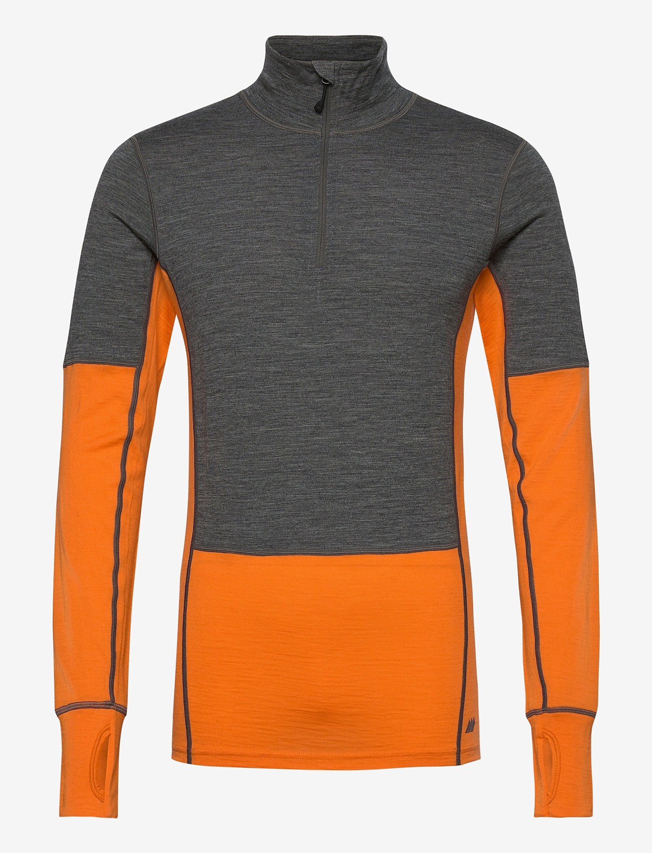 Skogstad - Røstene merino wool half-zip - jaffa orange - 0
