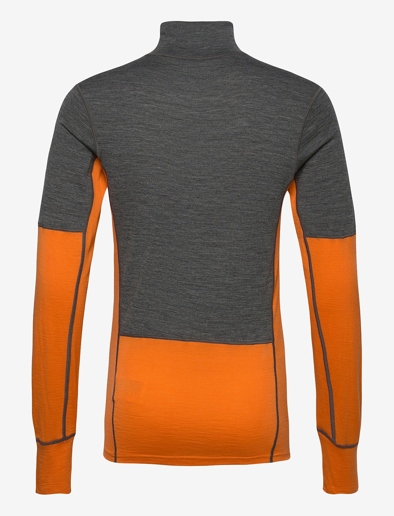 Skogstad - Røstene merino wool half-zip - jaffa orange - 1