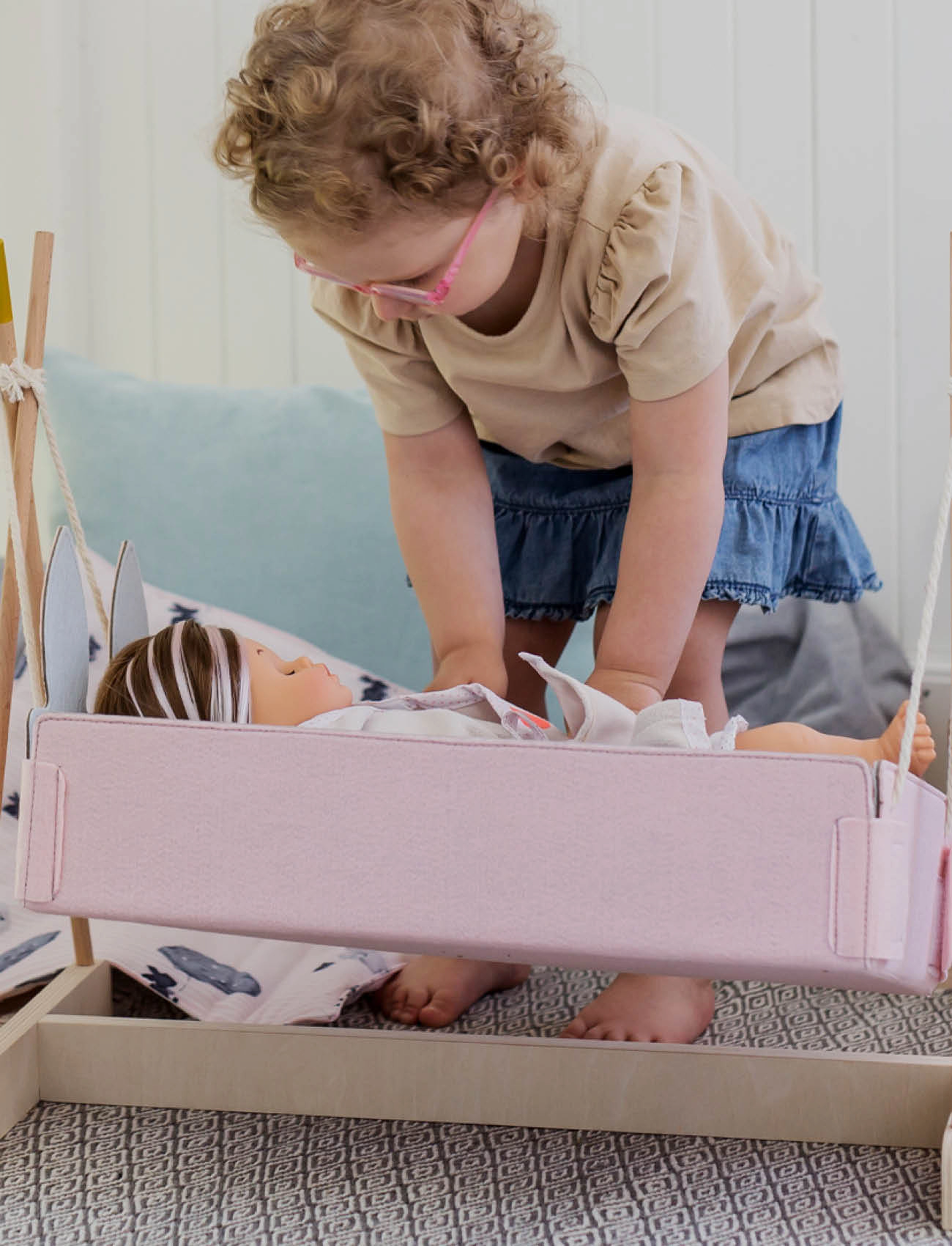 Skrållan Dockvagga, Børn, Doll Beds, Multi/mønstret, Str: 58.6X 31X 52CM