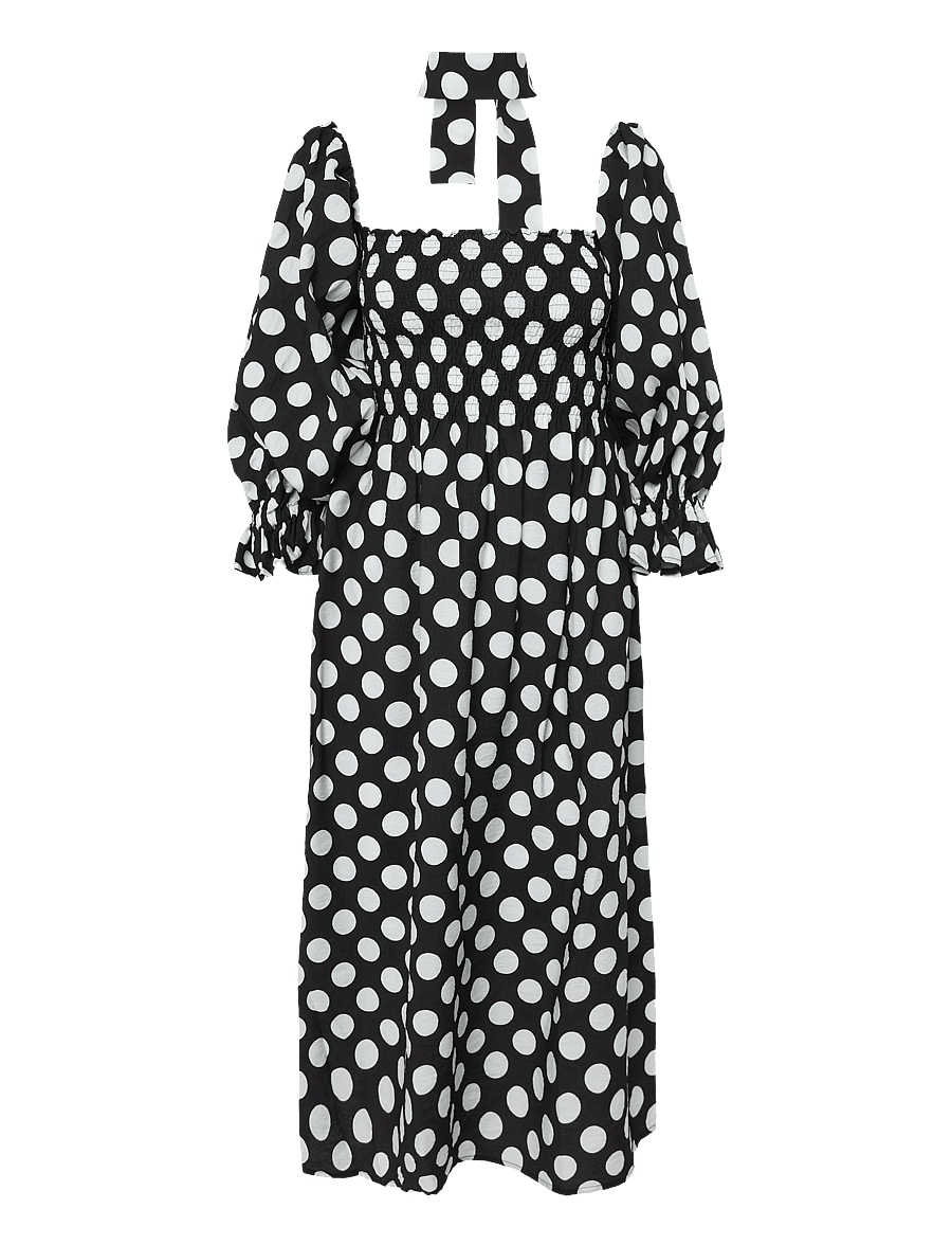 Sleeper - Atlanta Dress with Hair Ribbon - maxi kjoler - black&white - 1