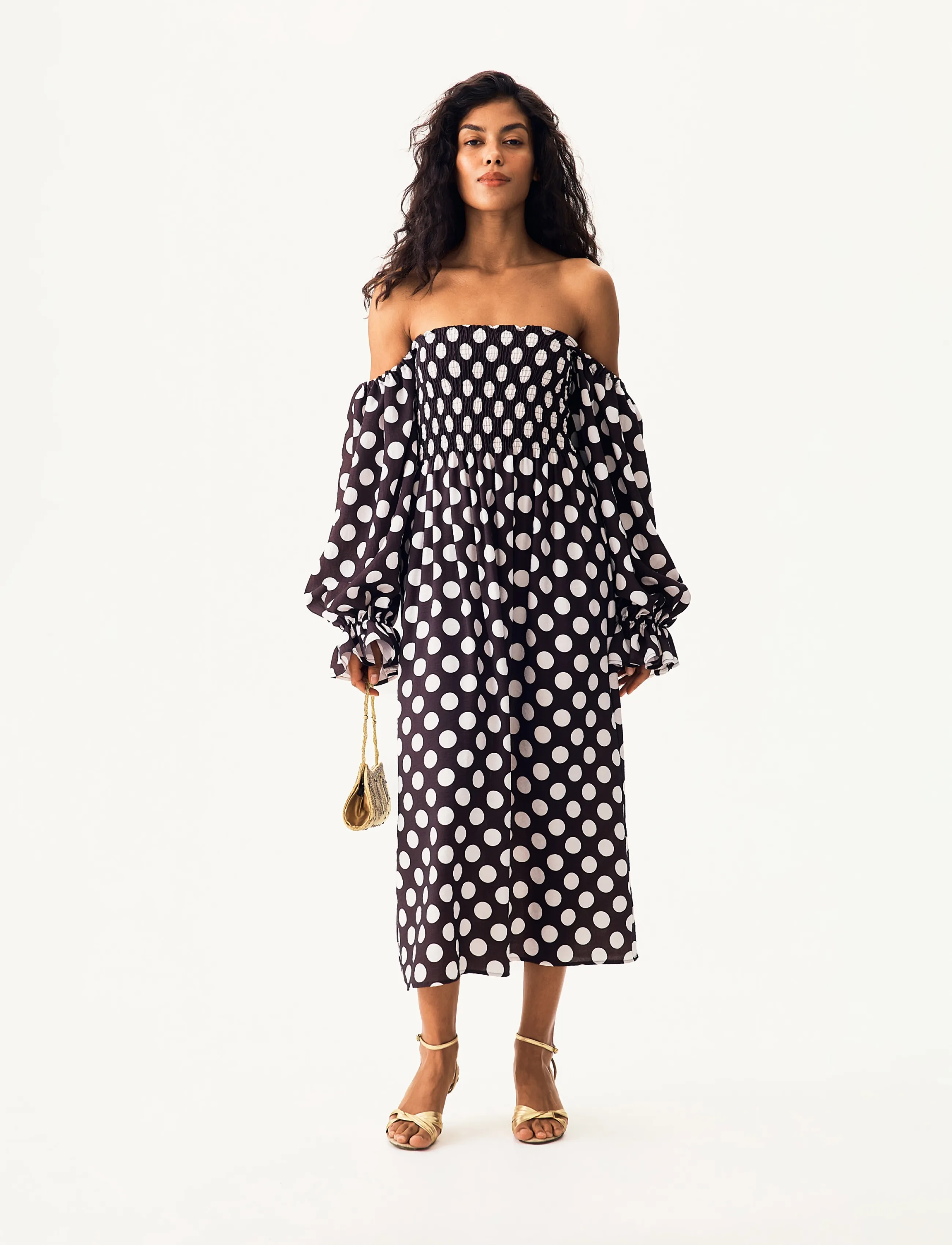 Sleeper Atlanta Dress with Hair Ribbon - Maxi kjoler - BLACK&WHITE / black