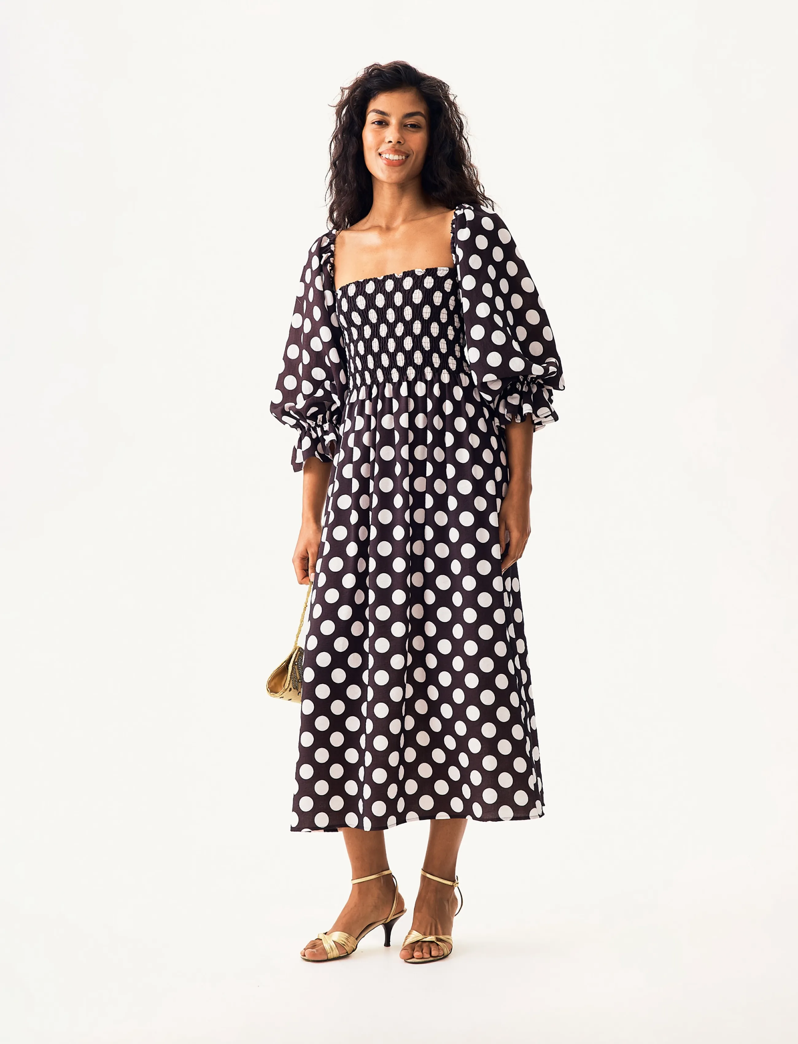 Sleeper - Atlanta Dress with Hair Ribbon - maxi kjoler - black&white - 4